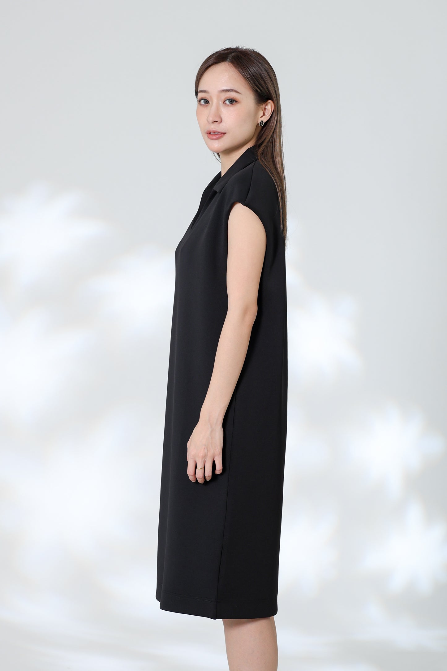 Marcy Johnny Collar Dress - Black