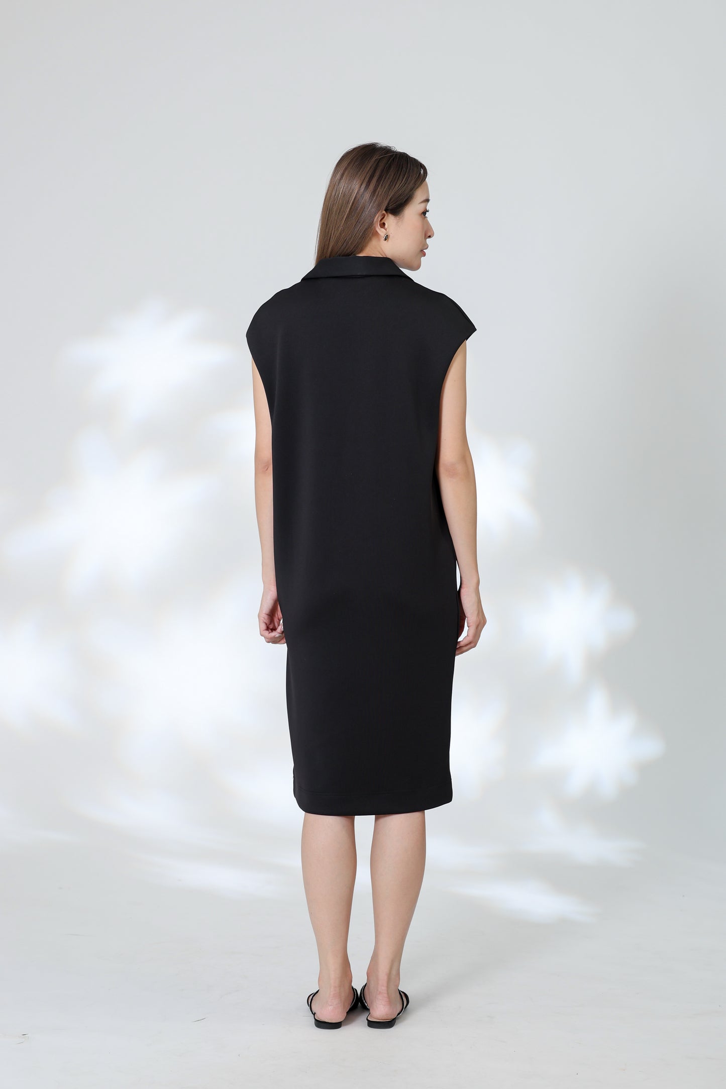 Marcy Johnny Collar Dress - Black