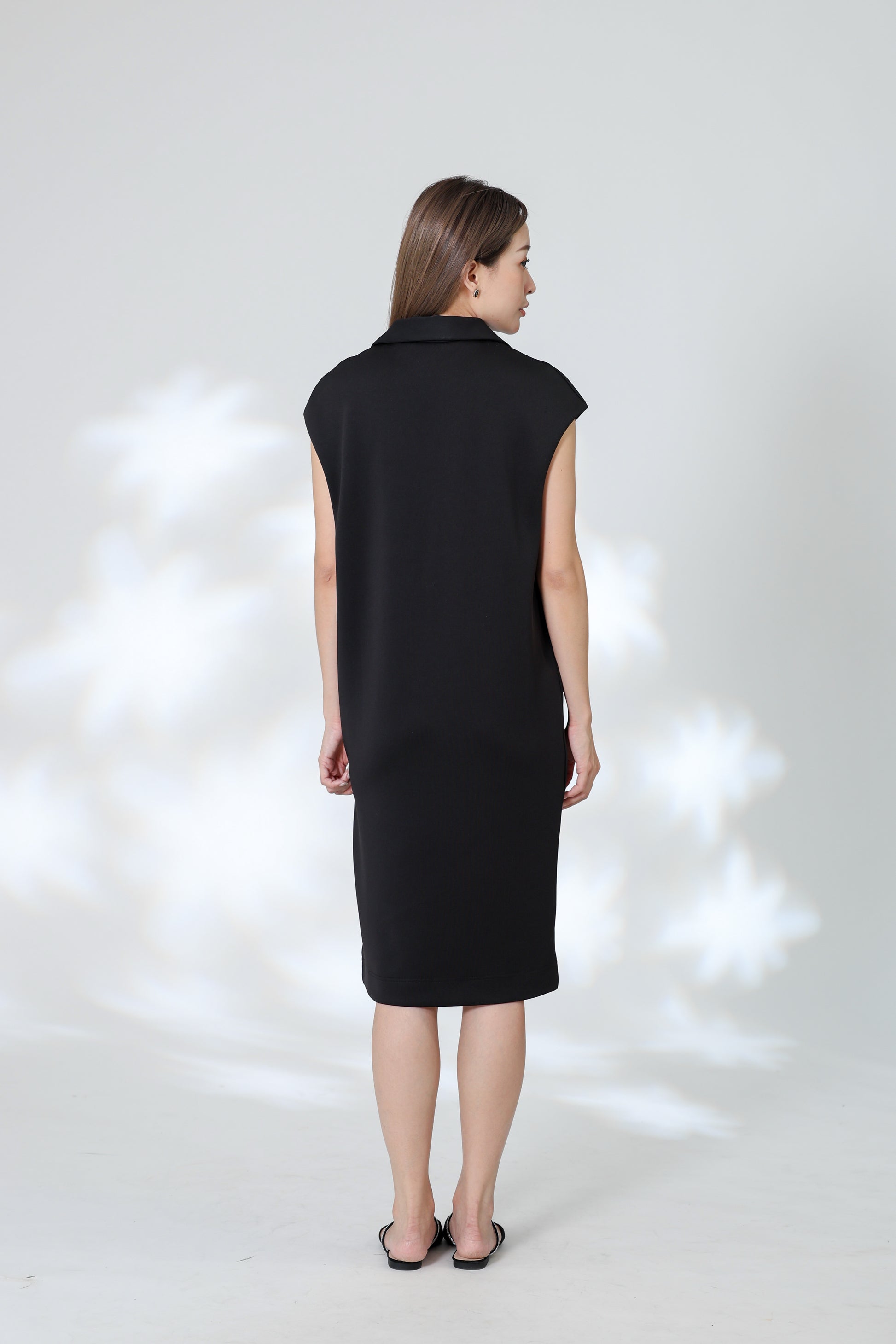 Marcy Johnny Collar Dress - Black