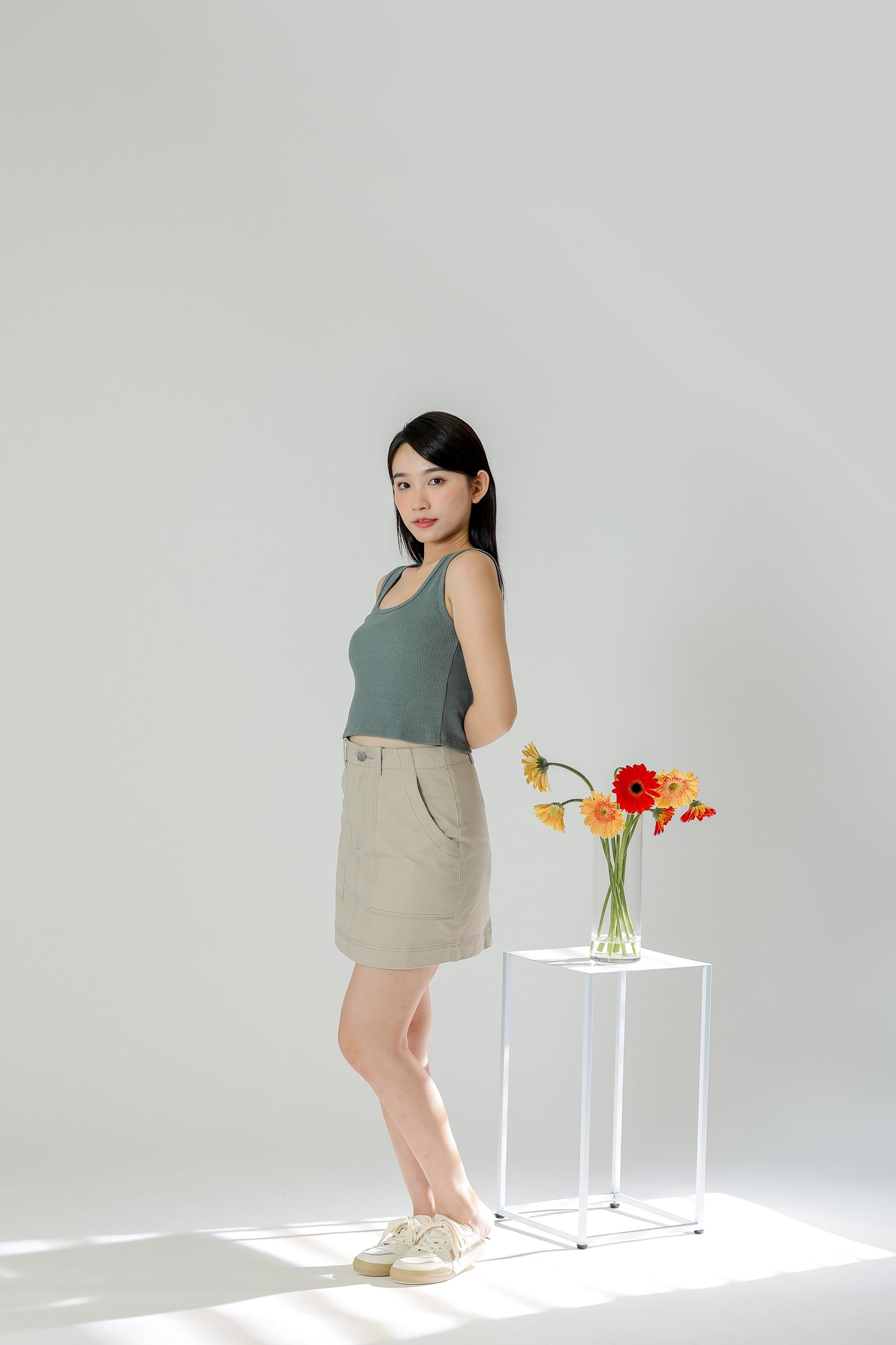 Maxine Patch Pocket Skirt - Cream