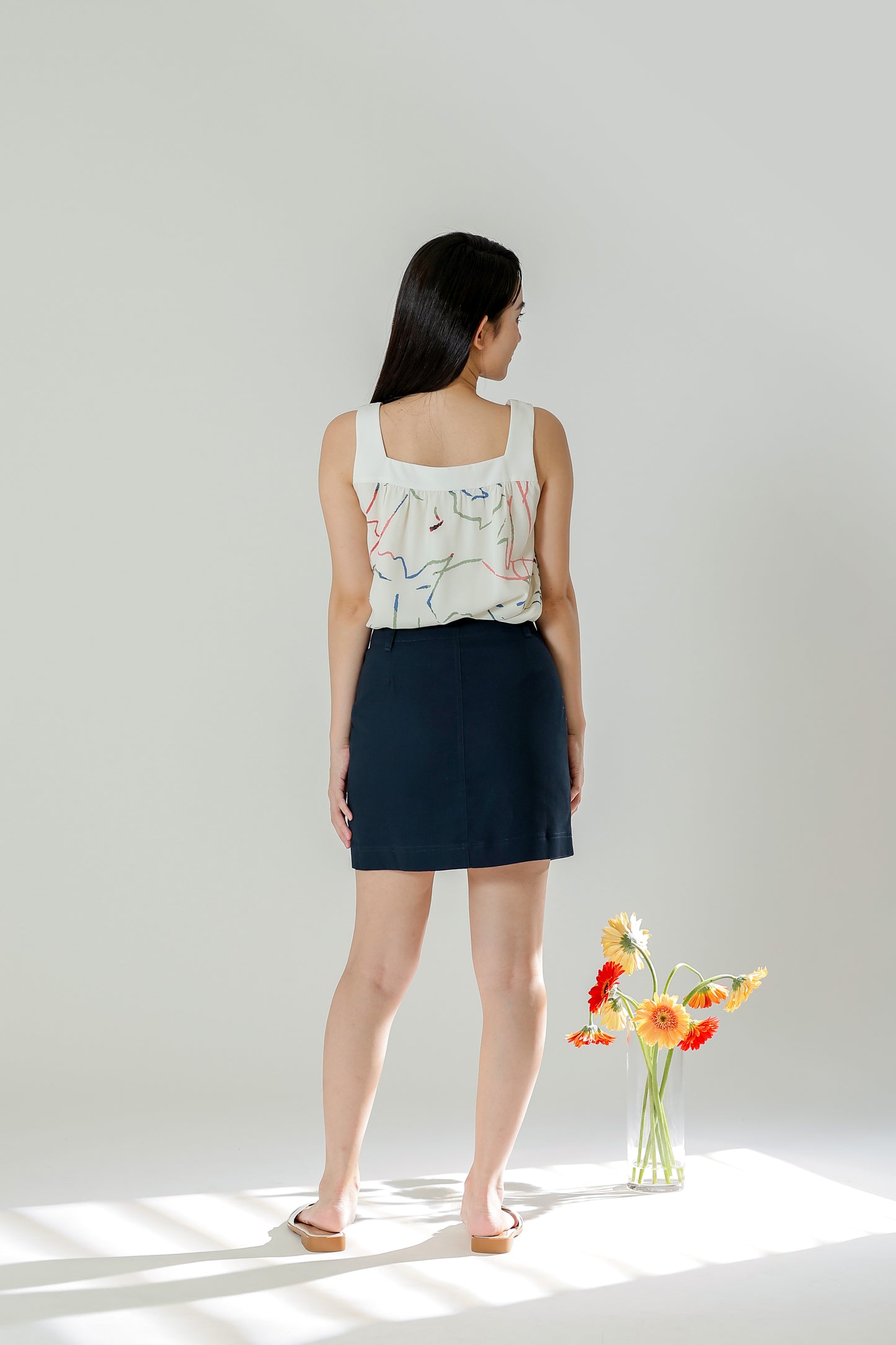Maxine Patch Pocket Skirt - Navy
