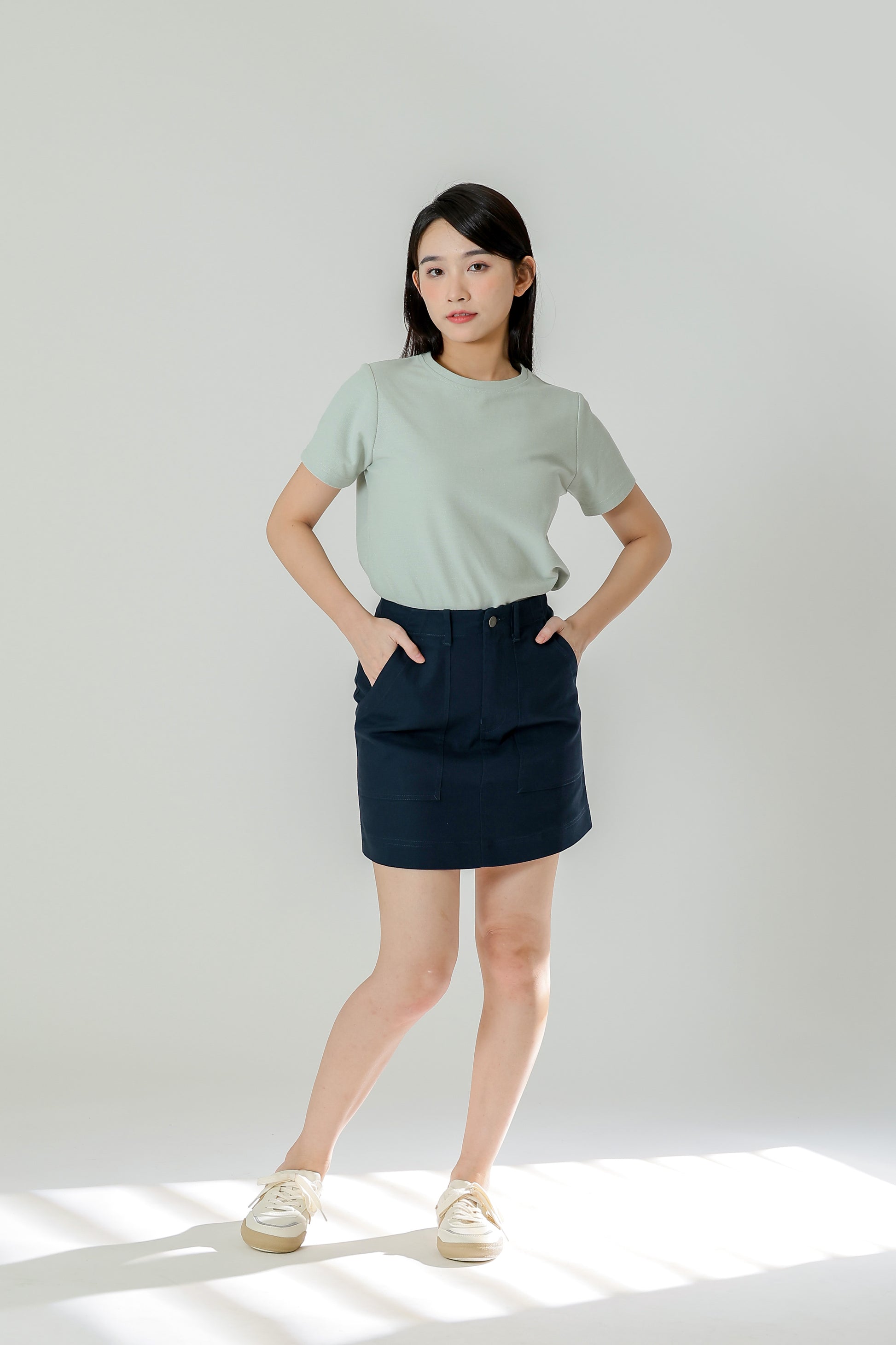 Maxine Patch Pocket Skirt - Navy