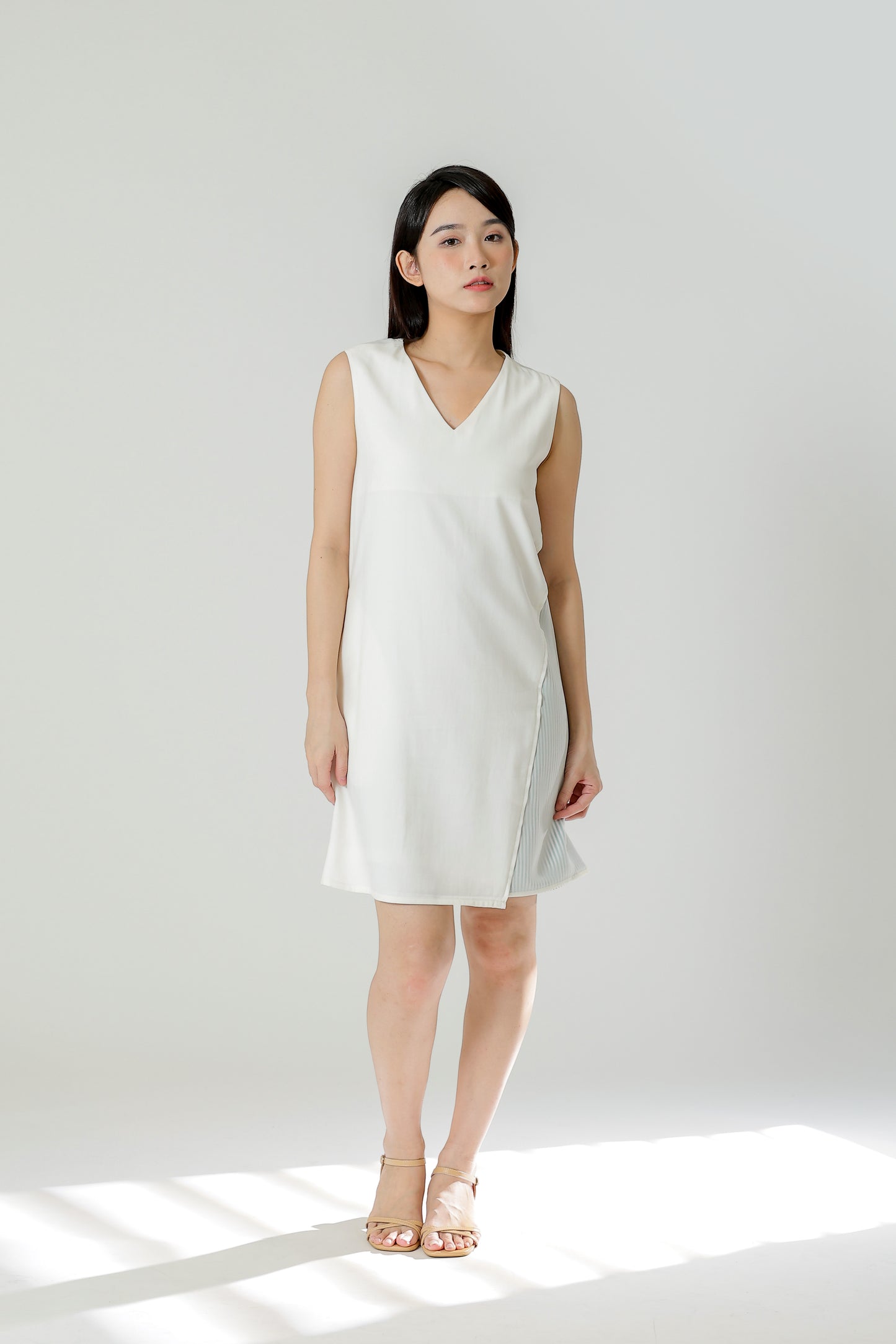 Maybel Colour Block Shift Dress - Ivory