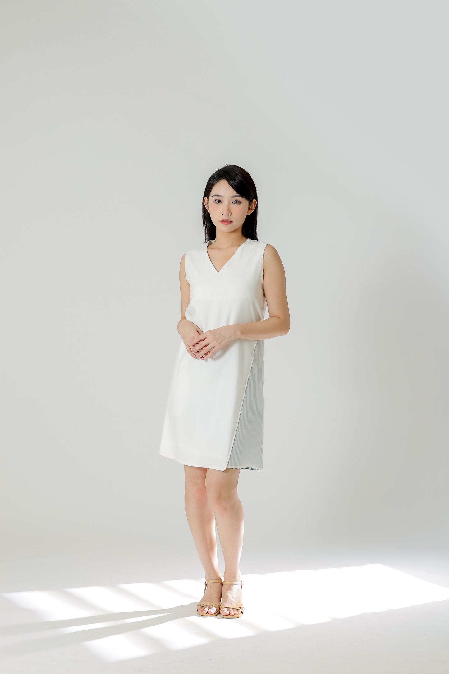 Maybel Colour Block Shift Dress - Ivory