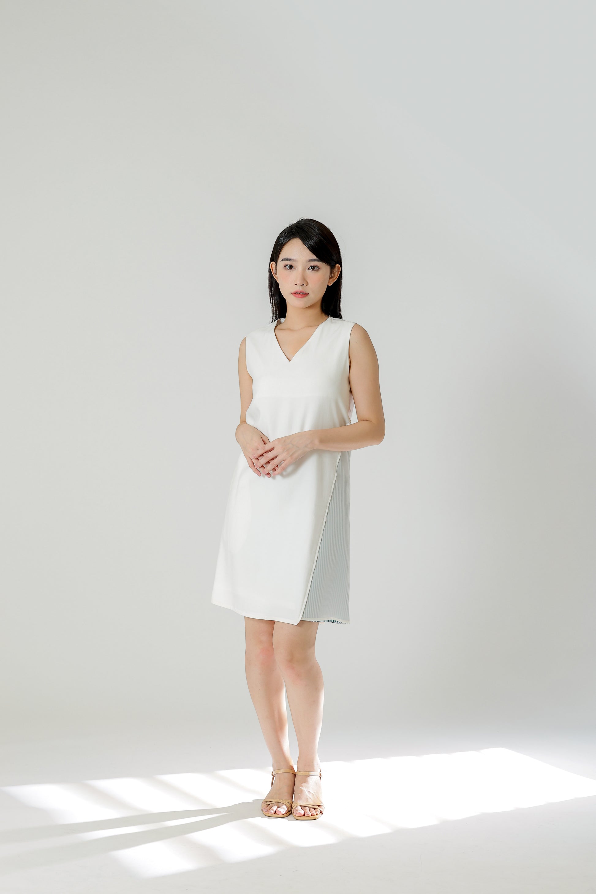 Maybel Colour Block Shift Dress - Ivory