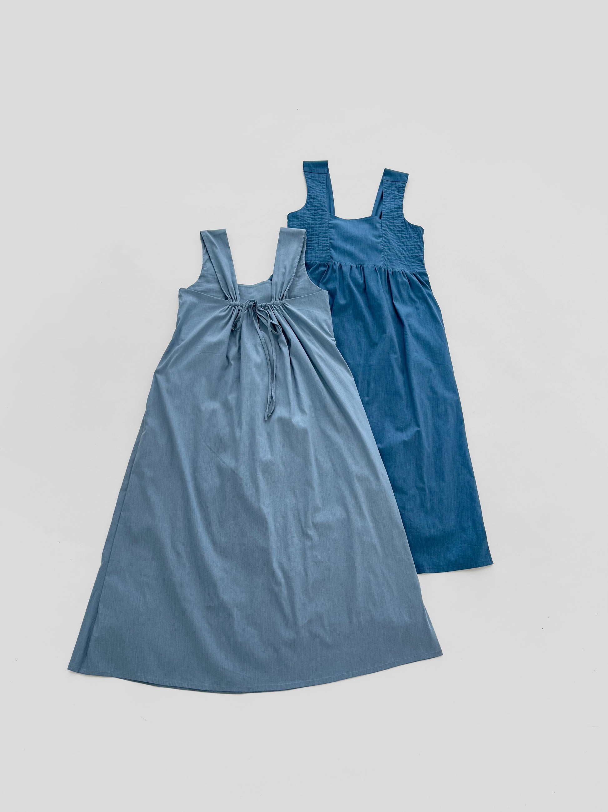 Mindy Square Neck Midi Dress - Denim Blue