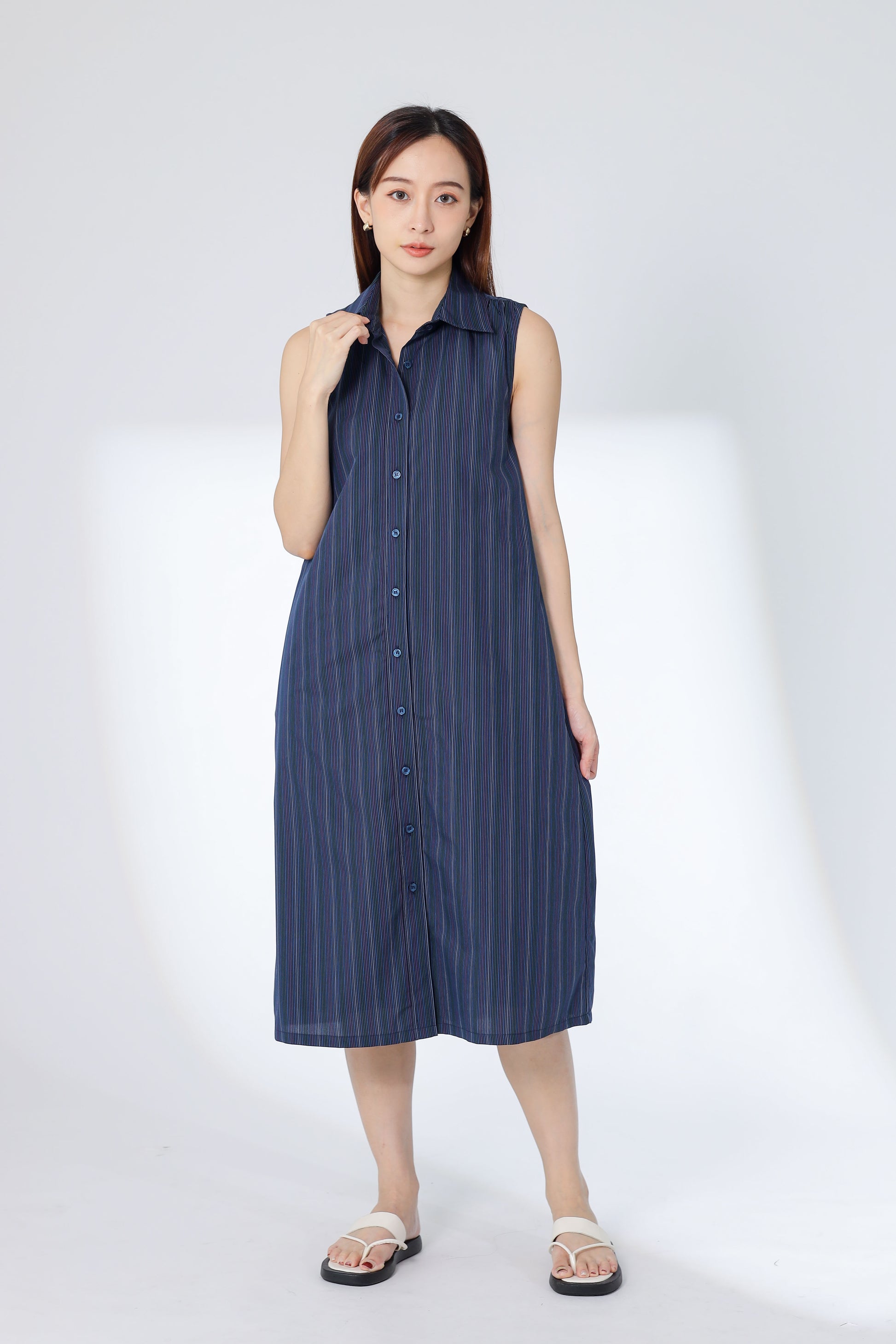 Mirren Sleeveless Shirt Dress - Multi