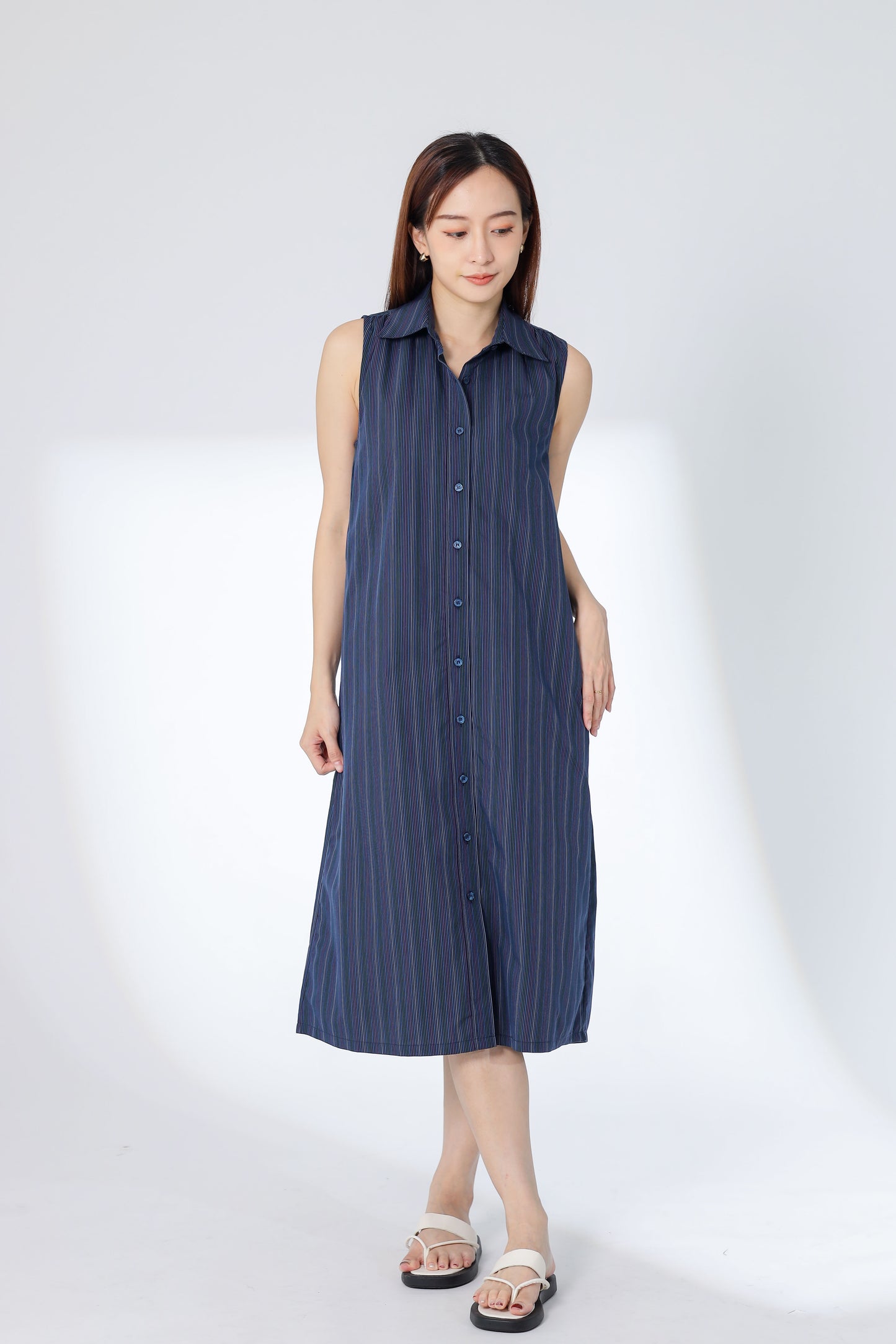 Mirren Sleeveless Shirt Dress - Multi