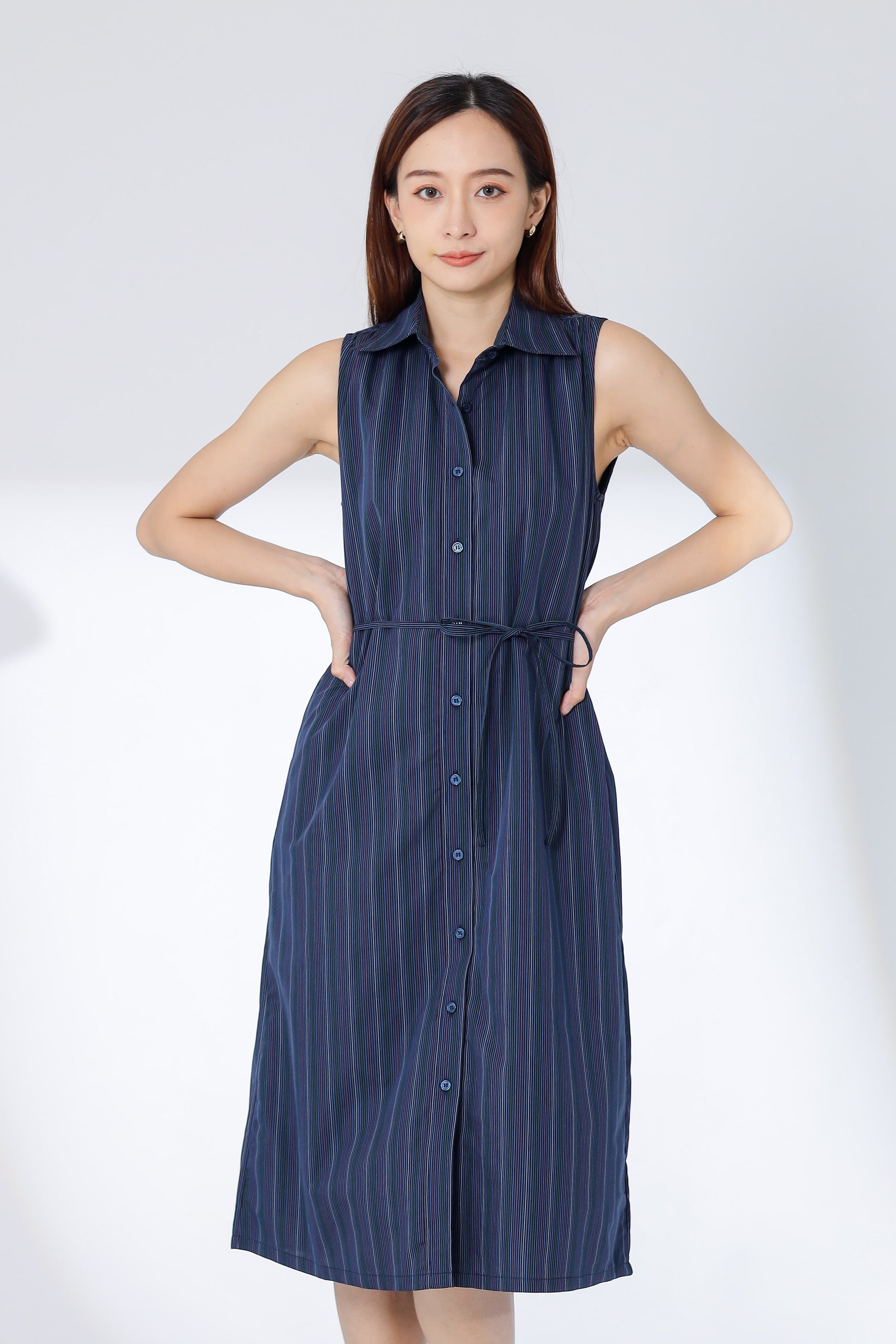 Mirren Sleeveless Shirt Dress - Multi