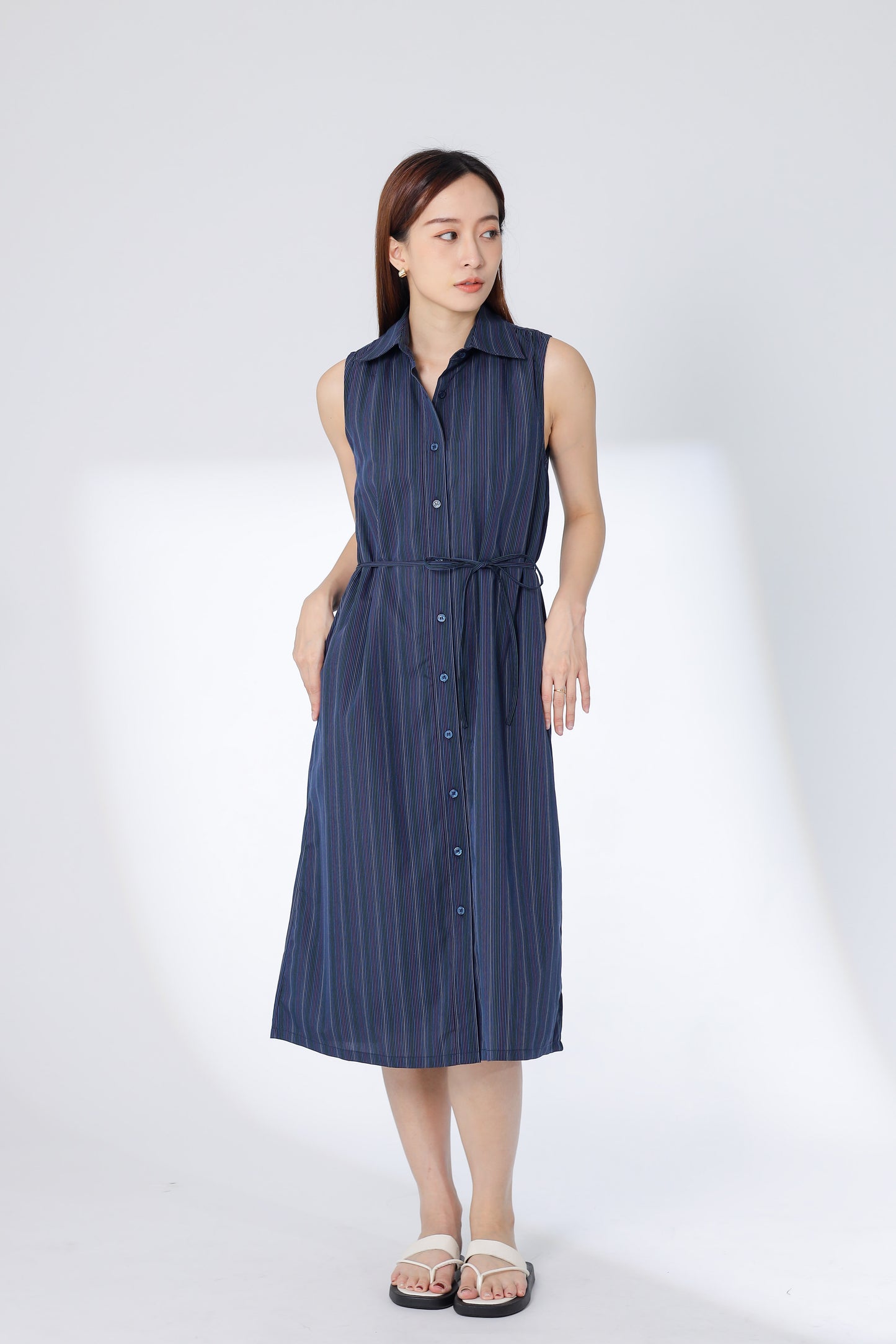 Mirren Sleeveless Shirt Dress - Multi