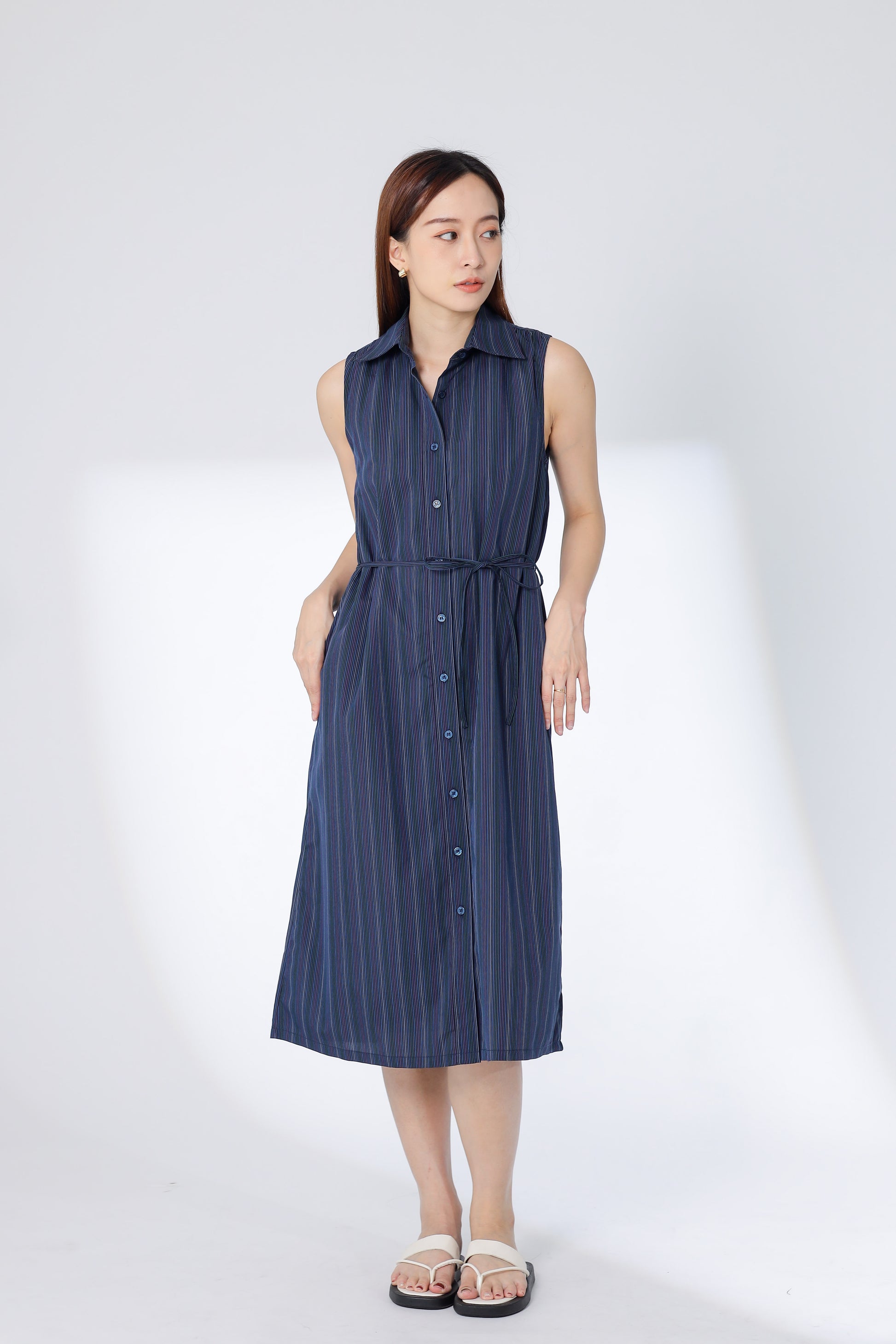 Mirren Sleeveless Shirt Dress - Multi