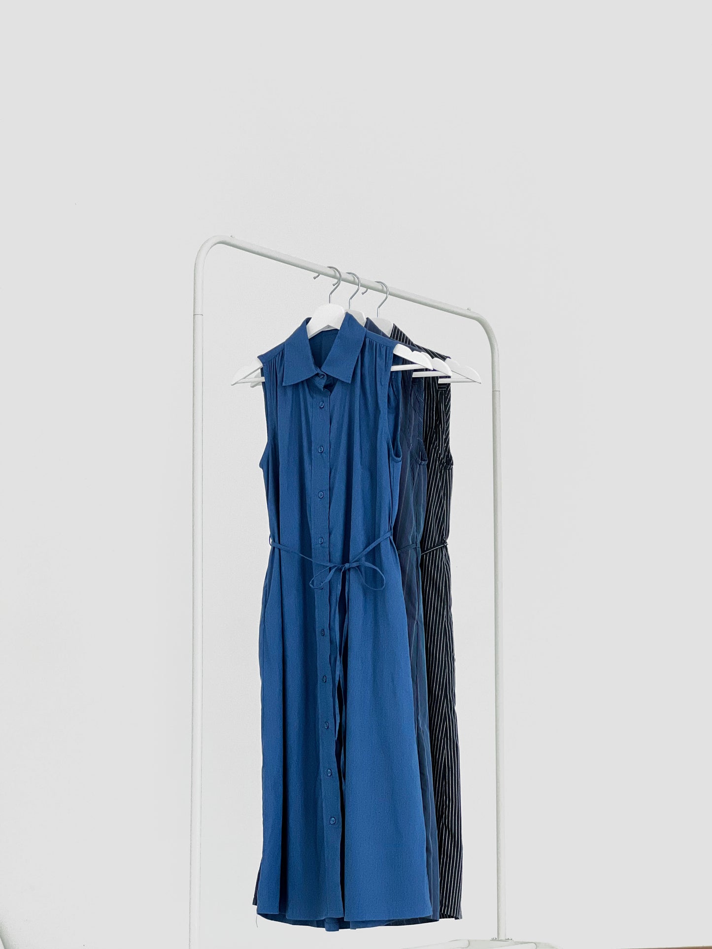 Mirren Sleeveless Shirt Dress - Blue