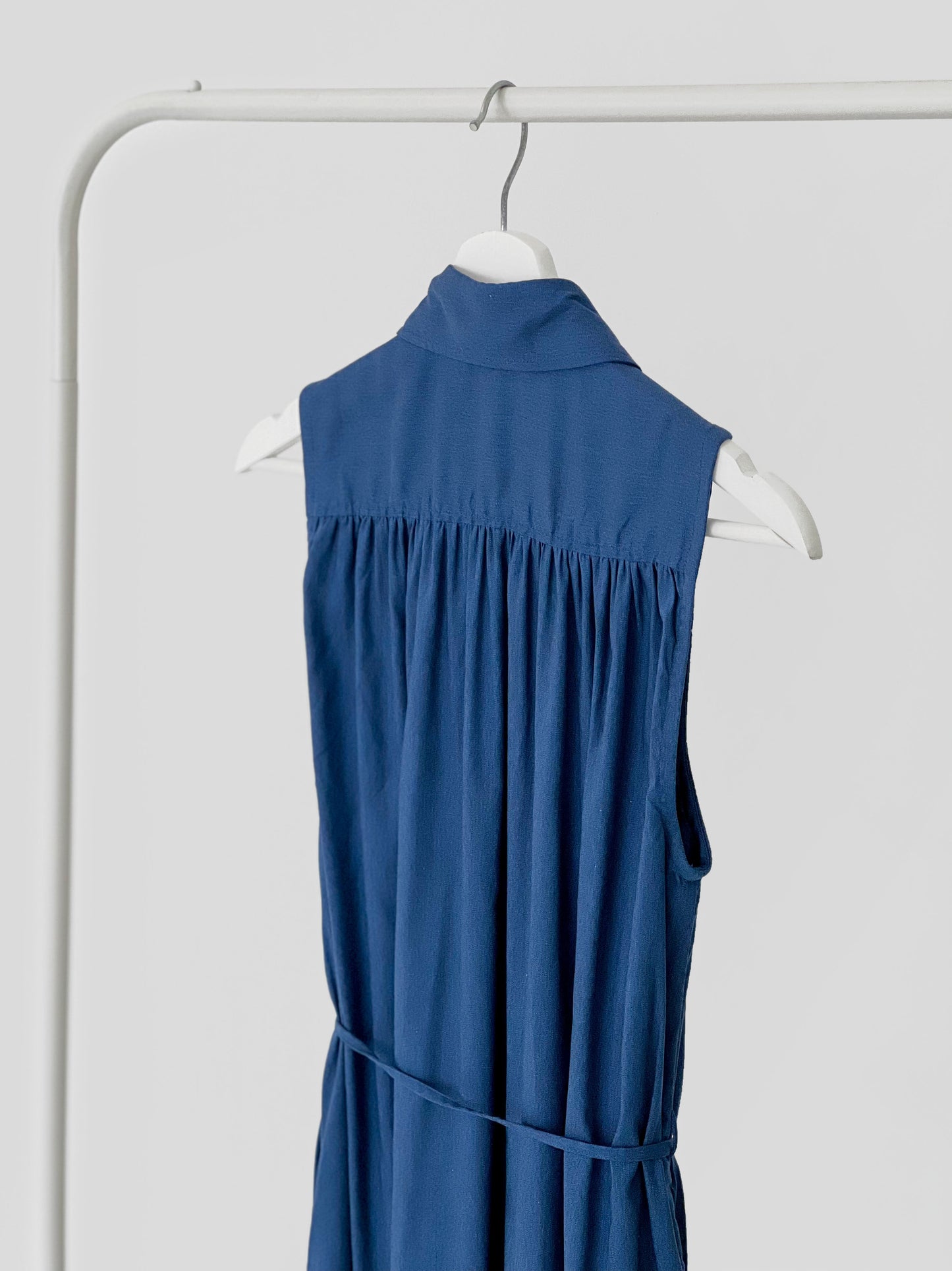 Mirren Sleeveless Shirt Dress - Blue
