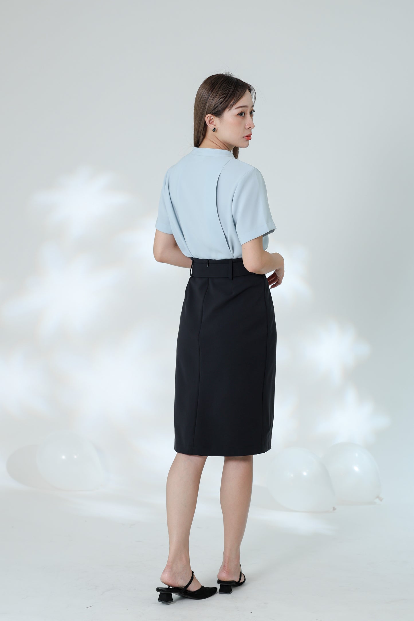 Natasha Side Slit Skirt - Black