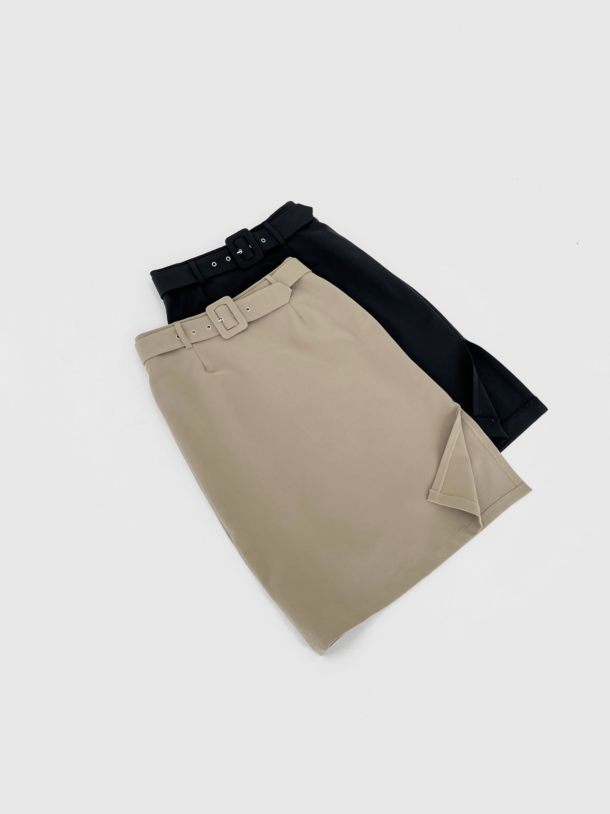 Natasha Side Slit Skirt - Khaki