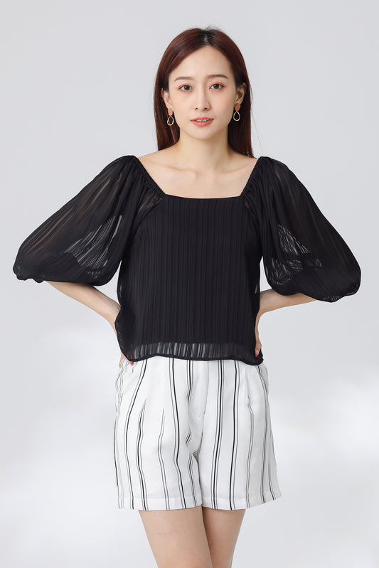 Nelia Trapezoid Top - Black
