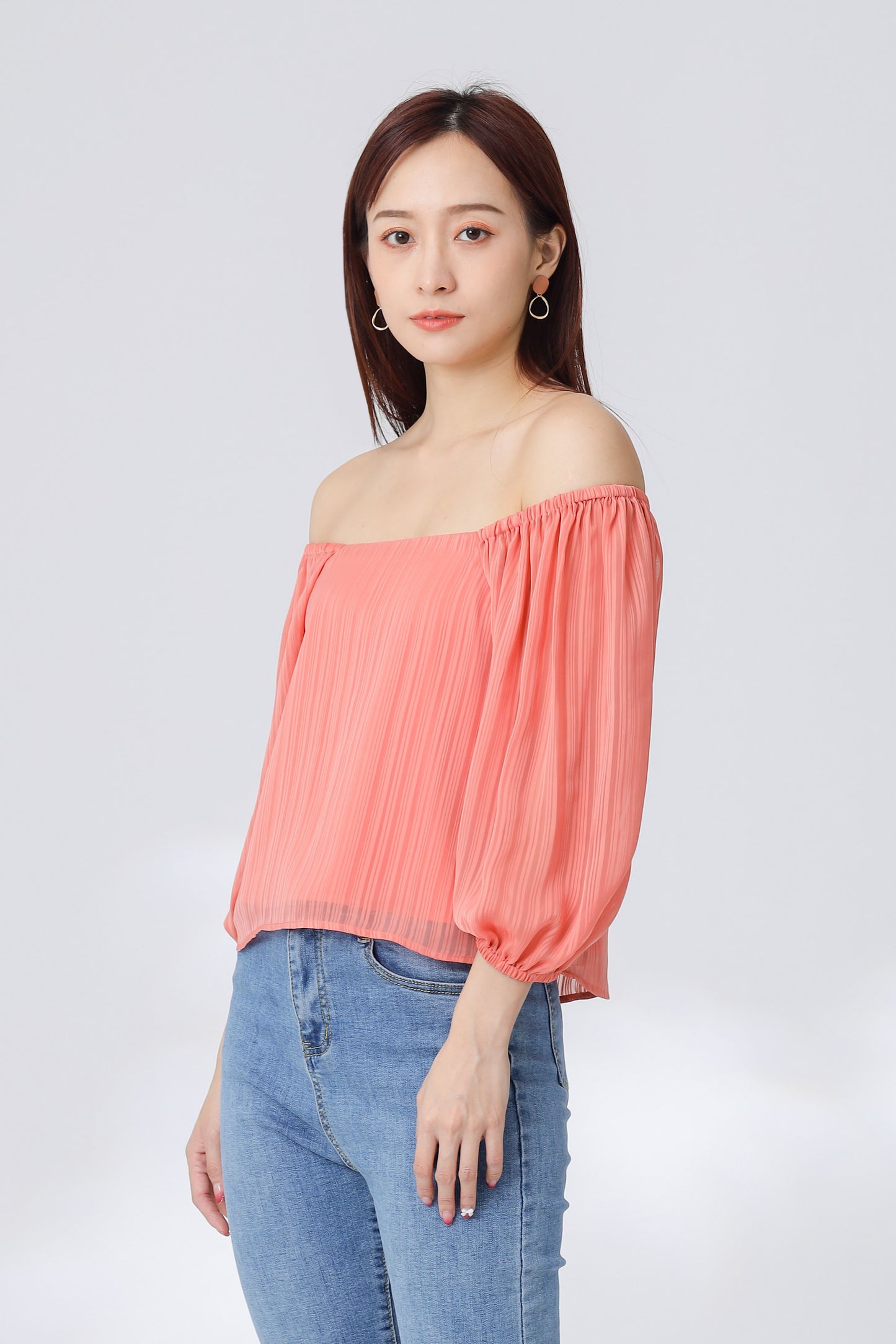 Nelia Trapezoid Top - Coral