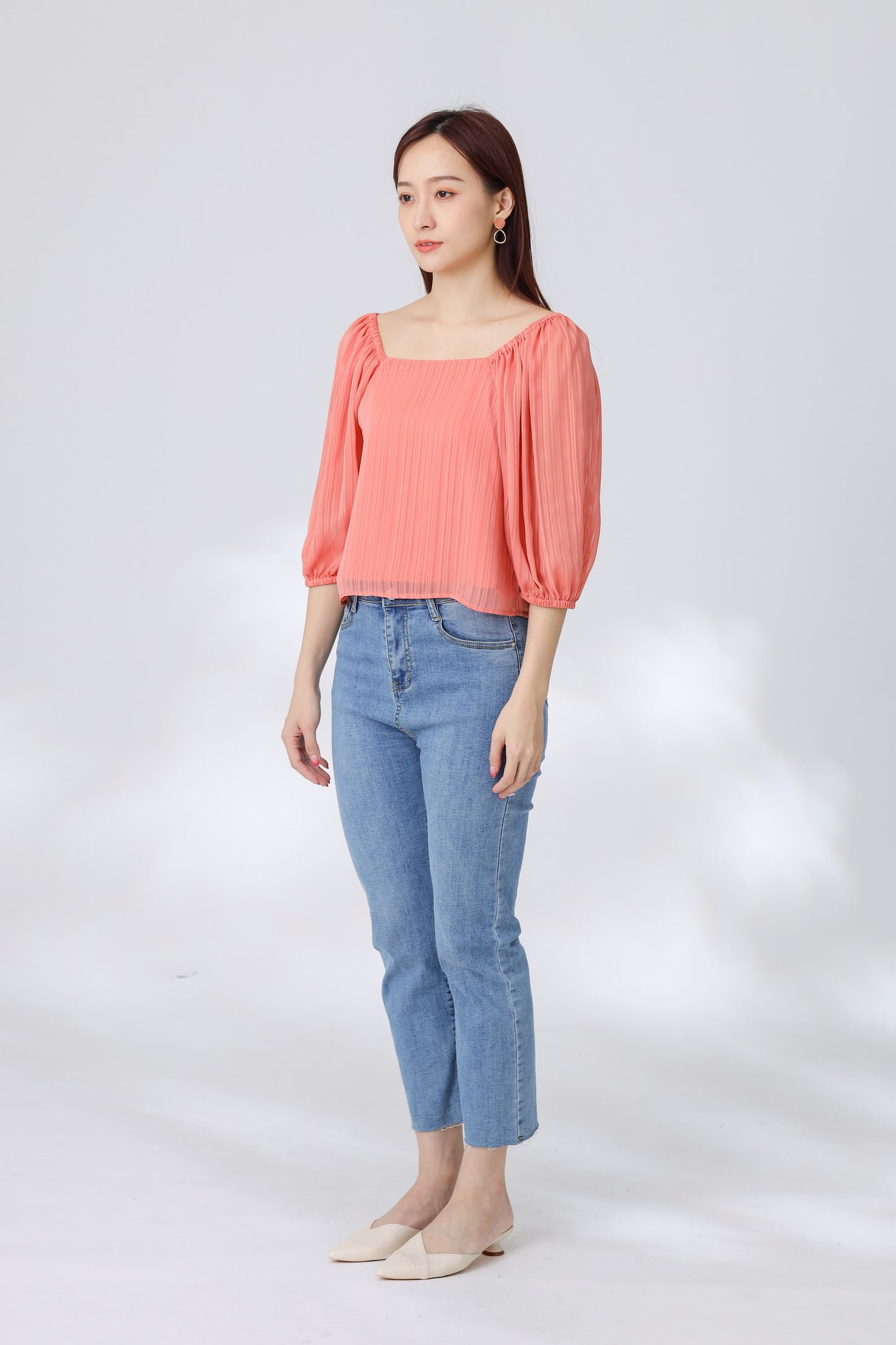 Nelia Trapezoid Top - Coral