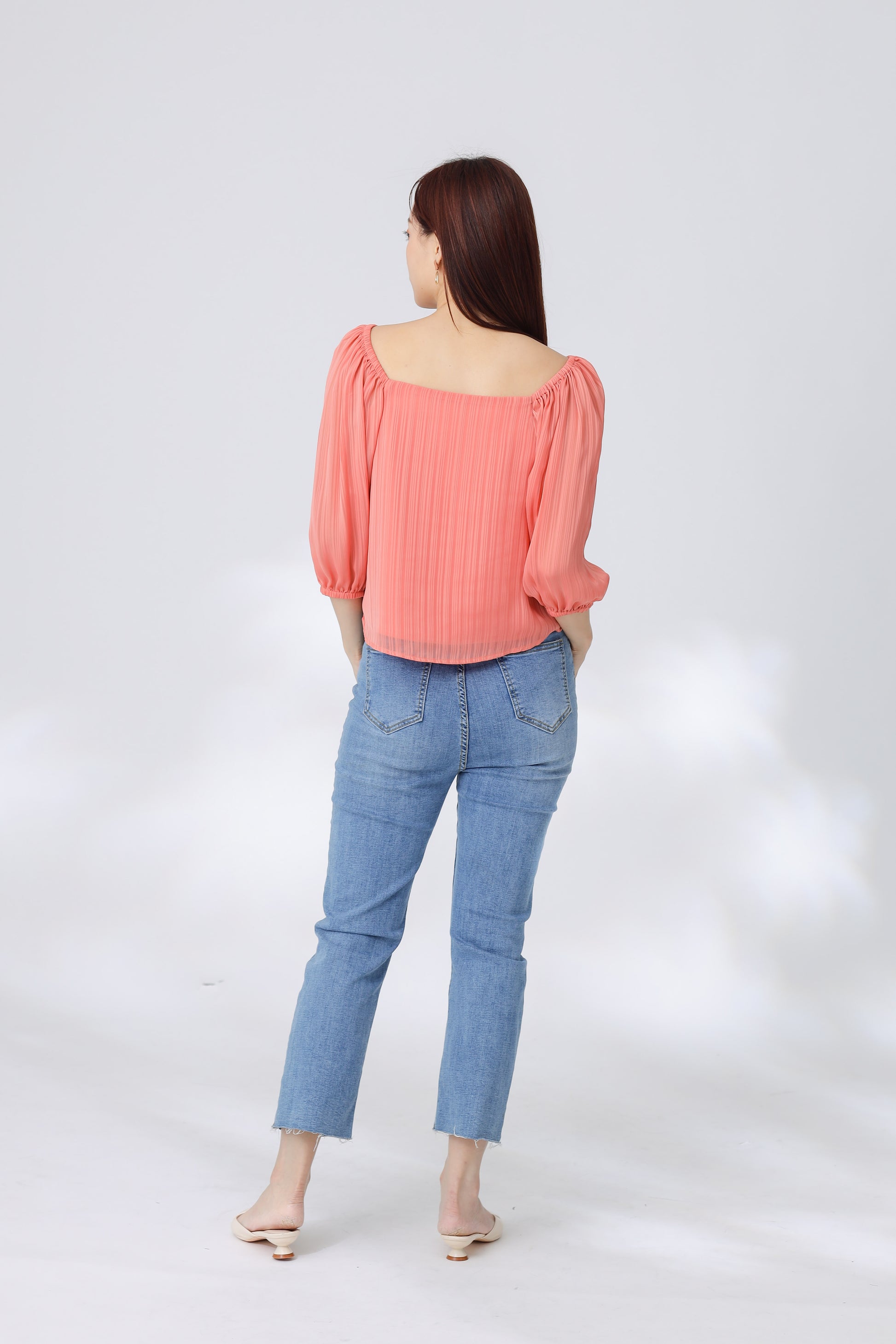 Nelia Trapezoid Top - Coral