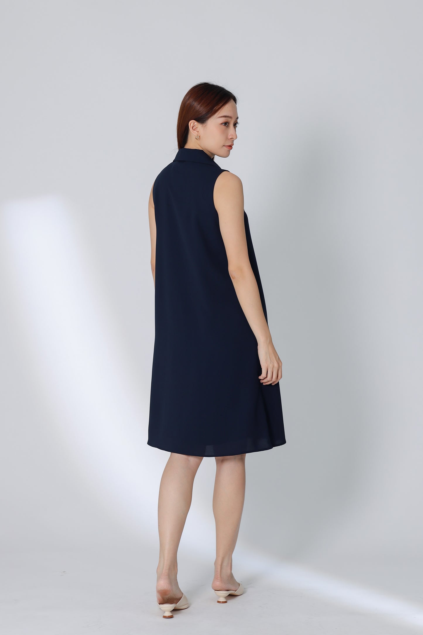 Nevina Peter Pan Collar Dress - Navy