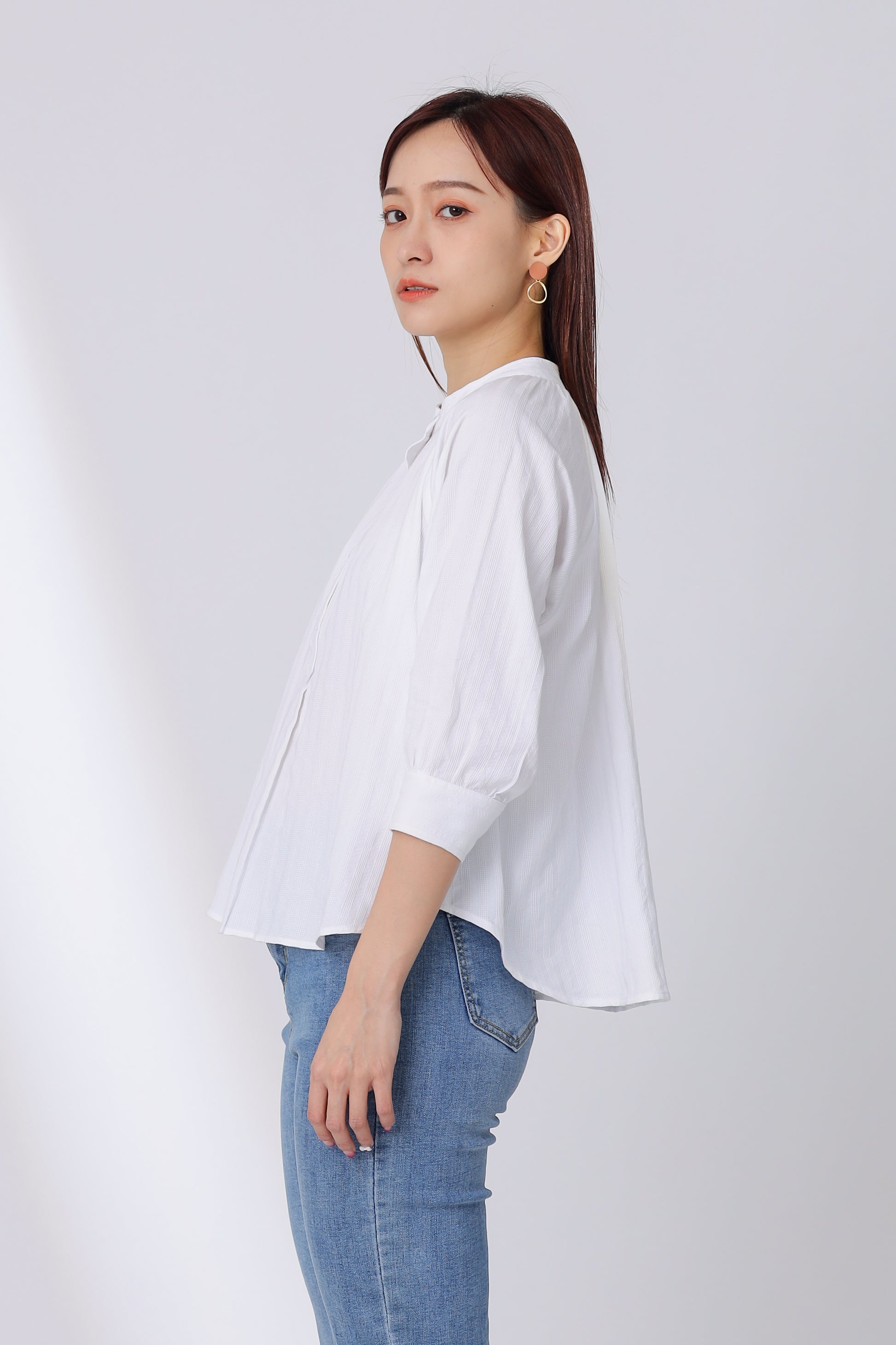 Nichole Raglan Sleeve Button Top - White