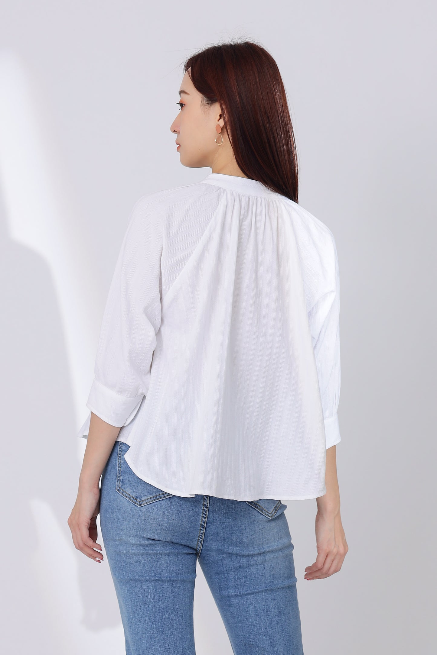 Nichole Raglan Sleeve Button Top - White