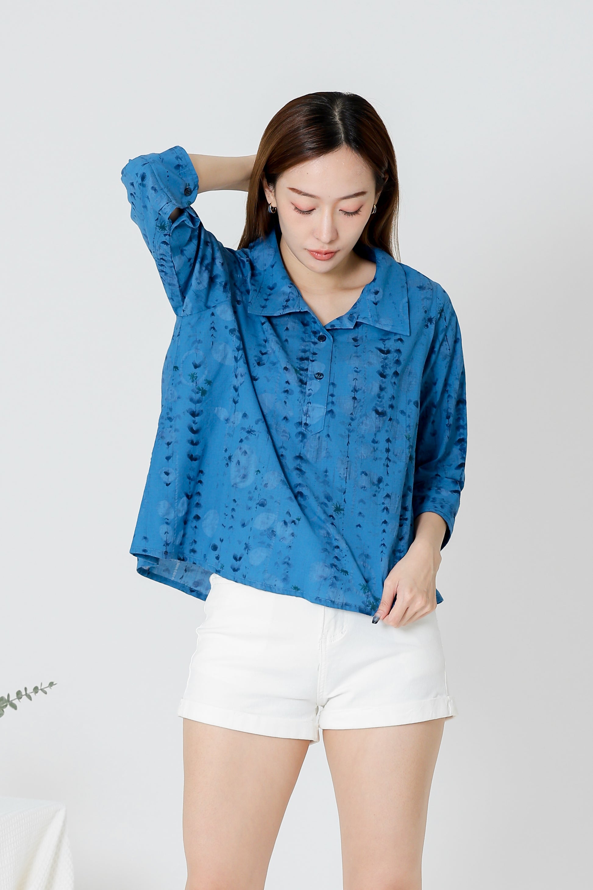 Nora Printed Shirt - Blue
