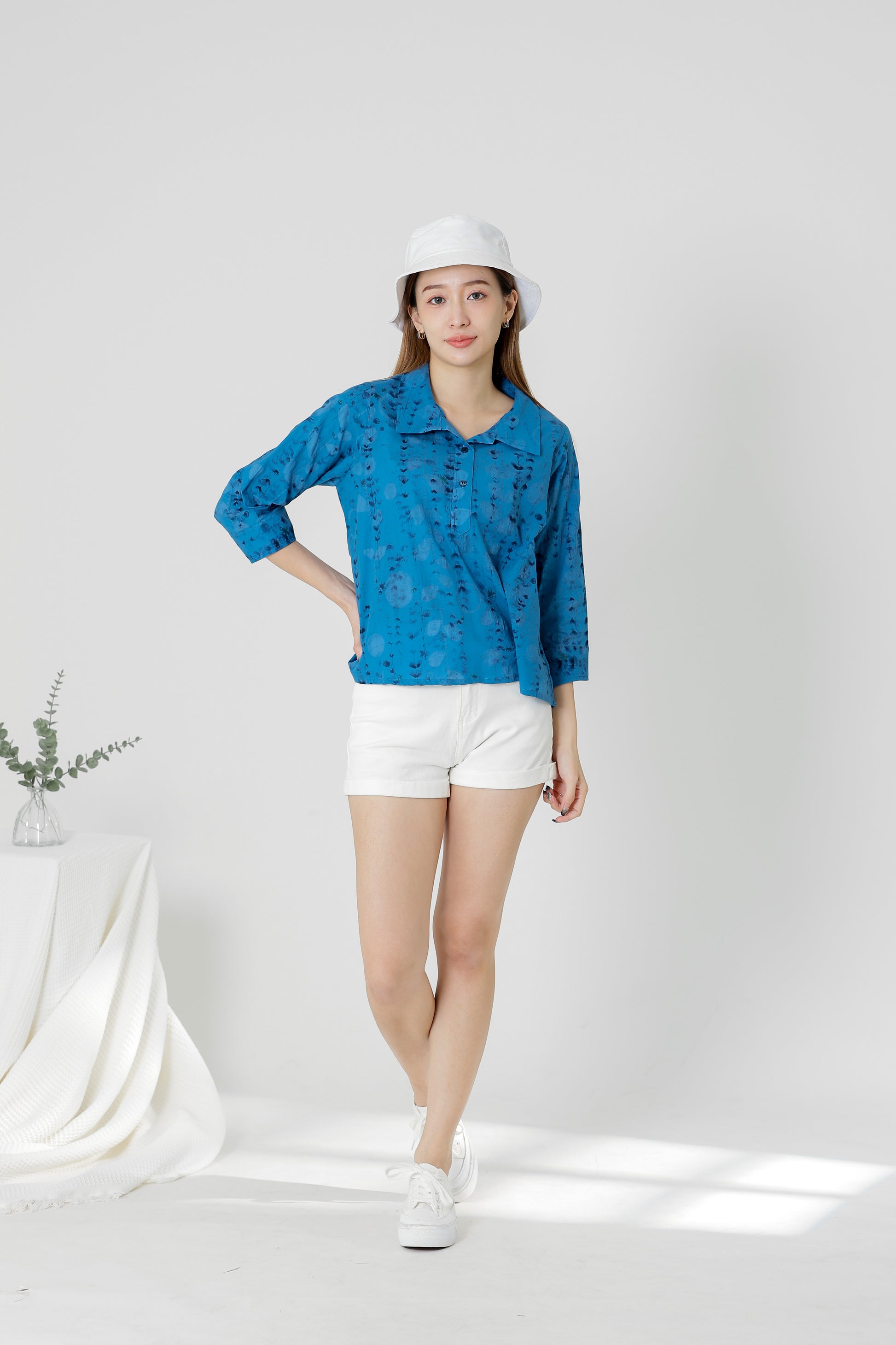 Nora Printed Shirt - Blue