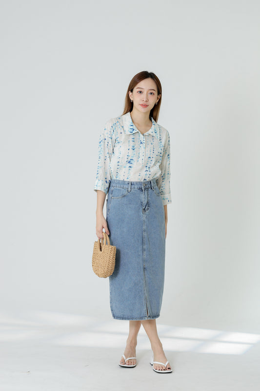 Nora Printed Shirt - Ivory