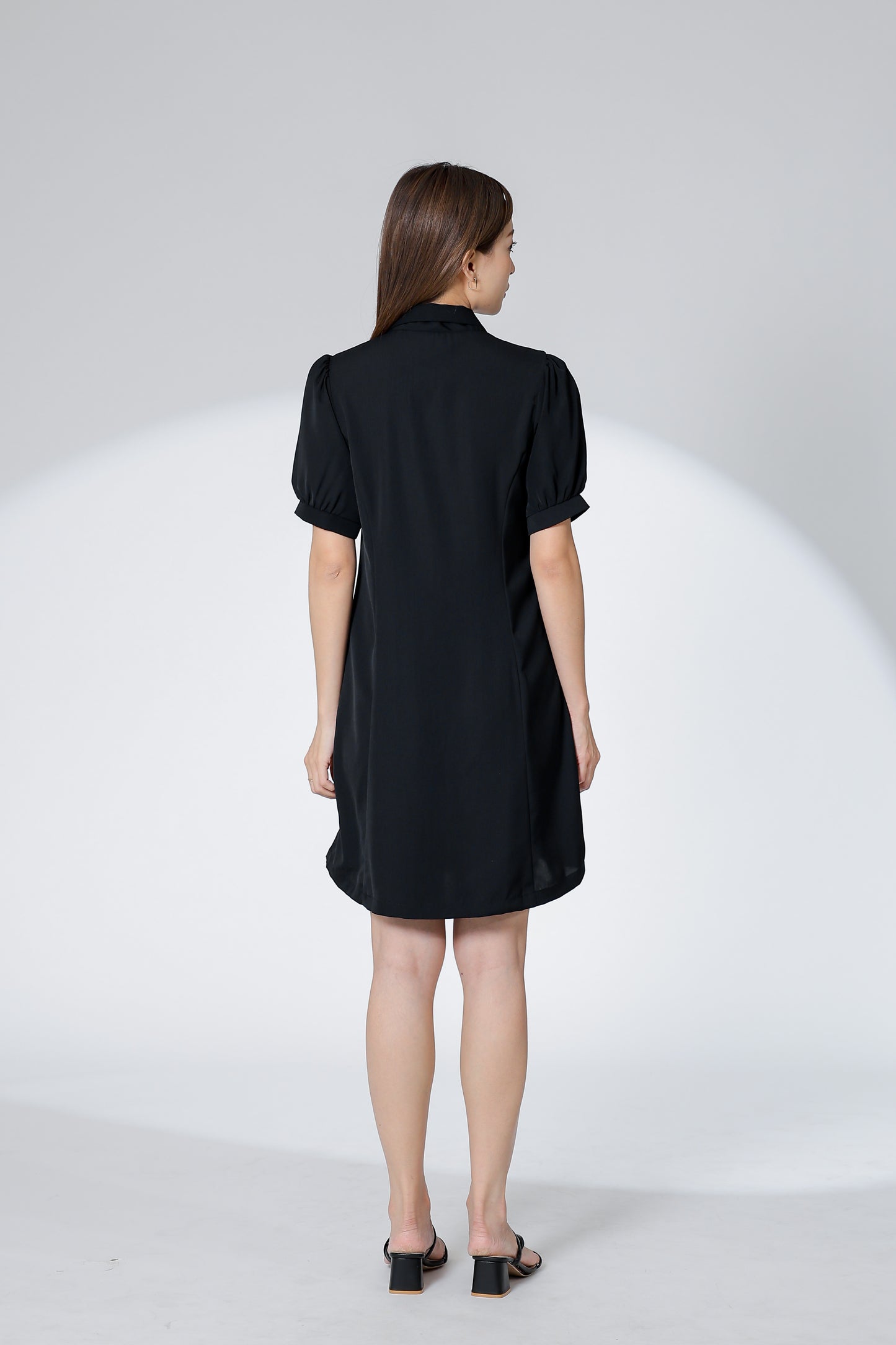 Odina Notched Lapel Dress - Black