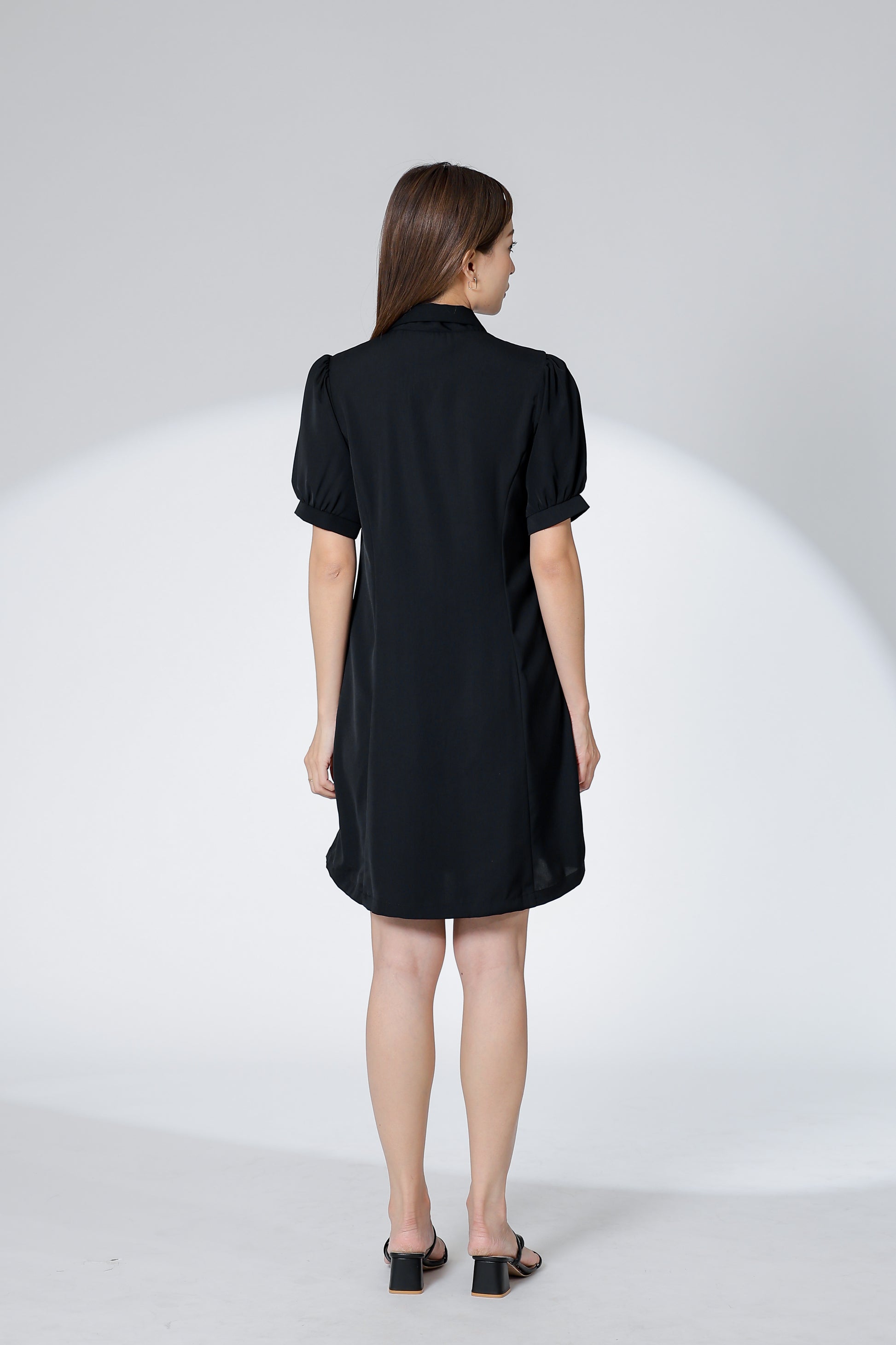 Odina Notched Lapel Dress - Black