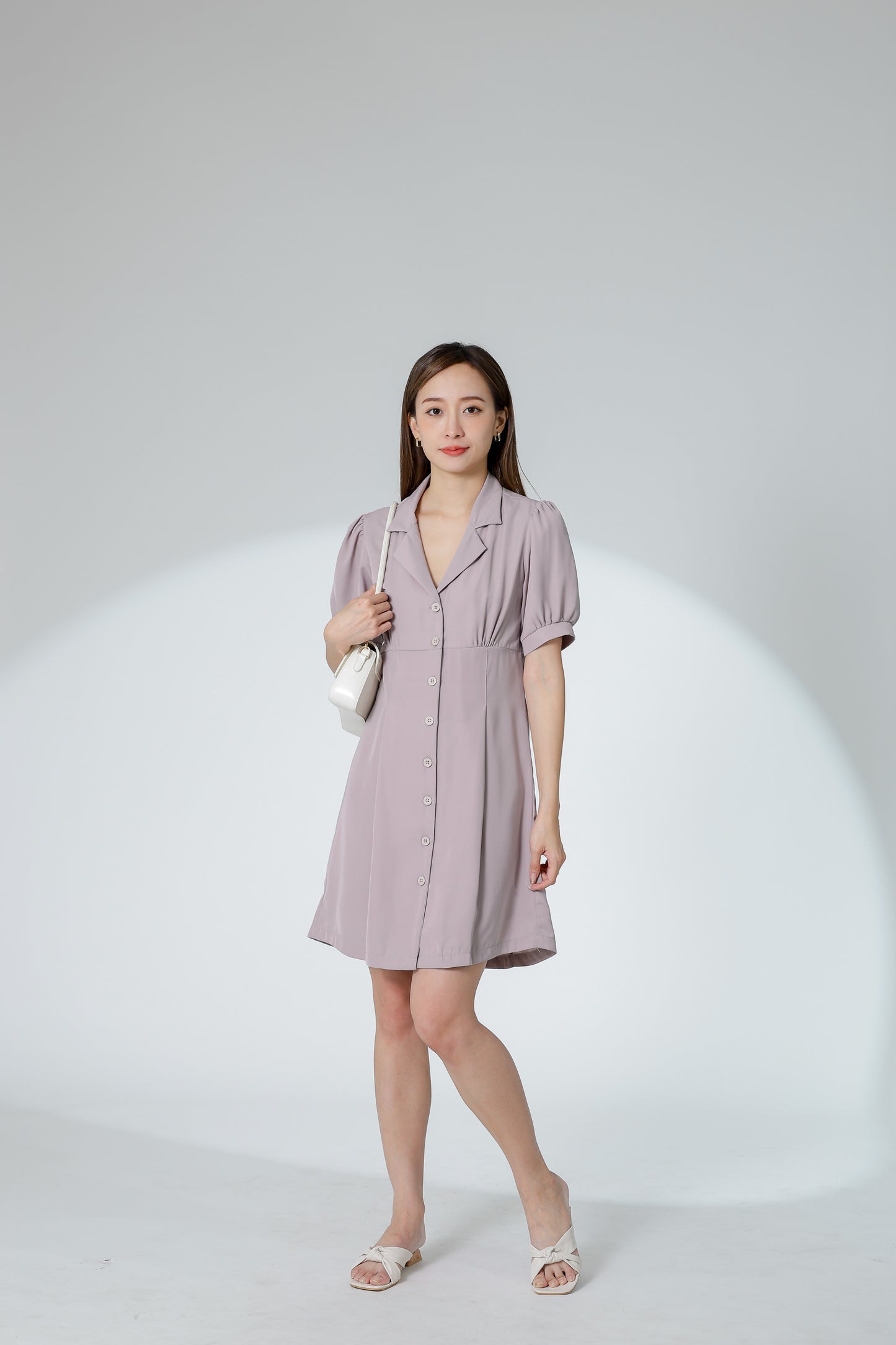 Odina Notched Lapel Dress - Oat