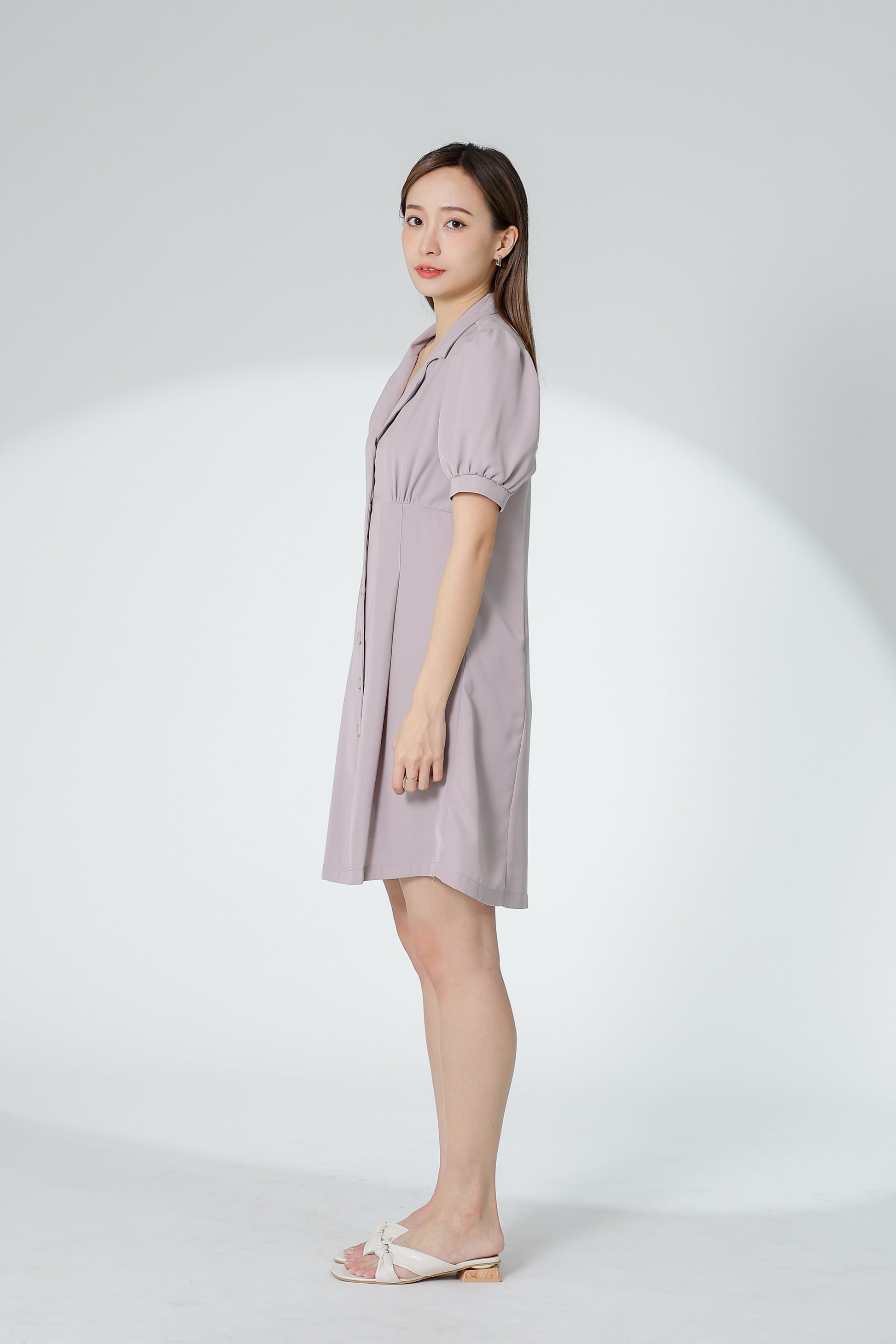 Odina Notched Lapel Dress - Oat