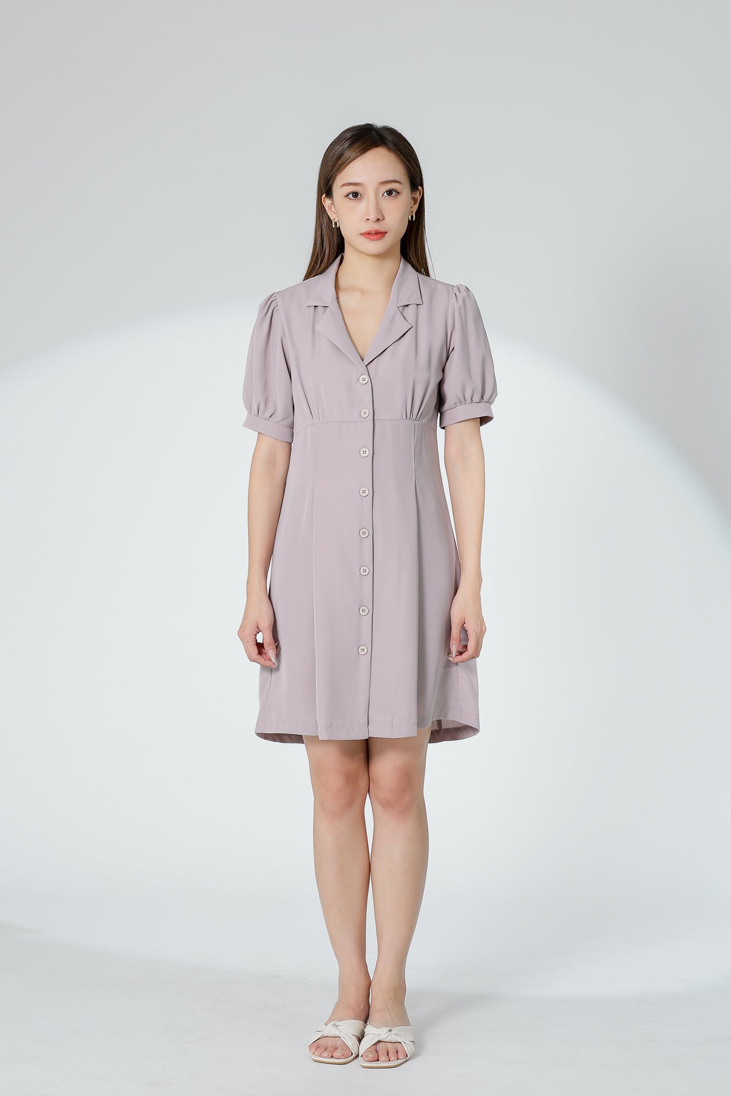 Odina Notched Lapel Dress - Oat