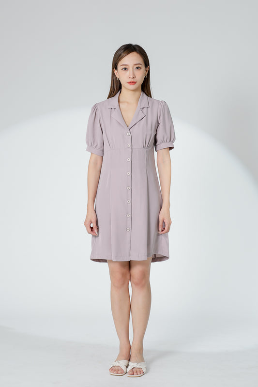 Odina Notched Lapel Dress - Oat