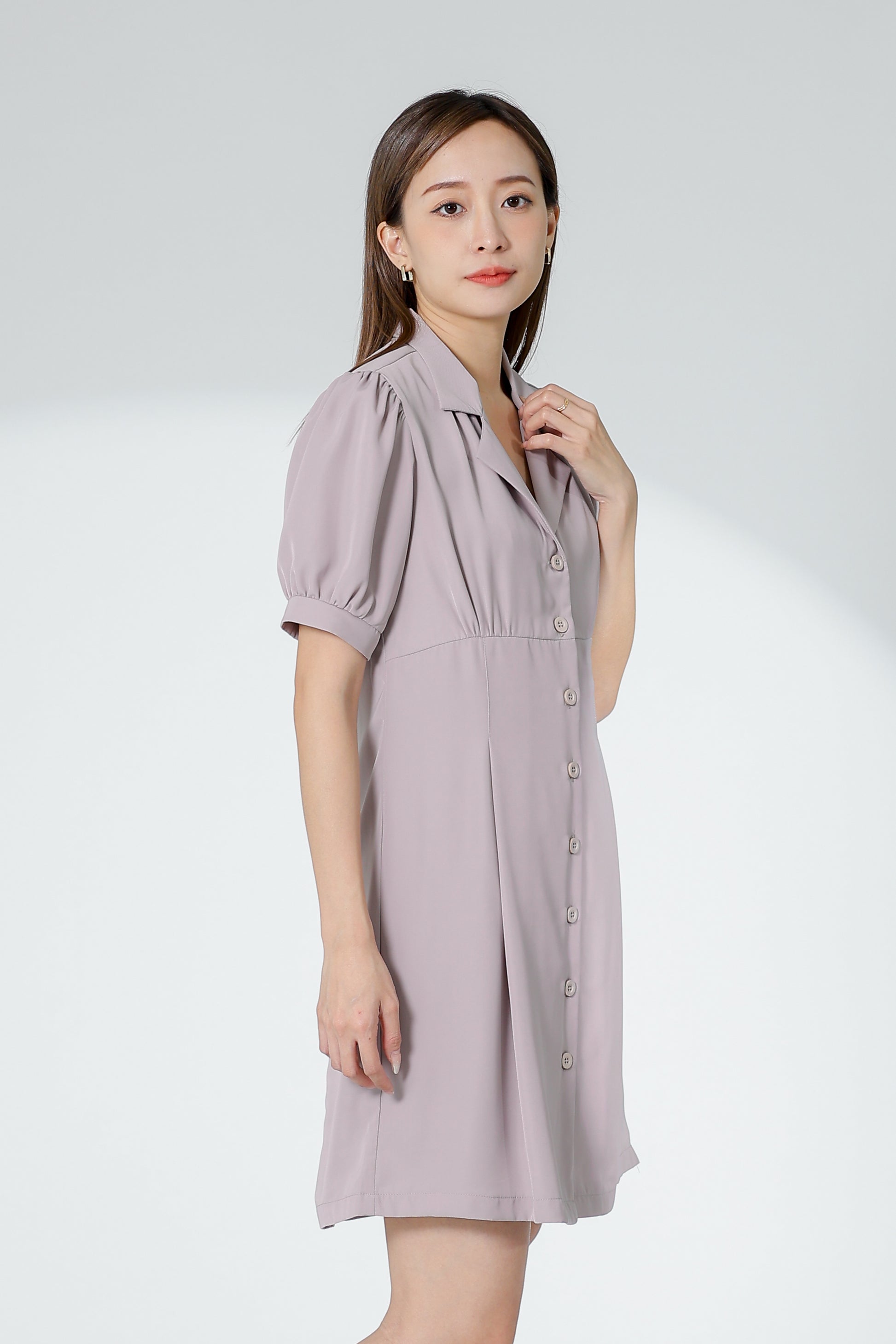 Odina Notched Lapel Dress - Oat