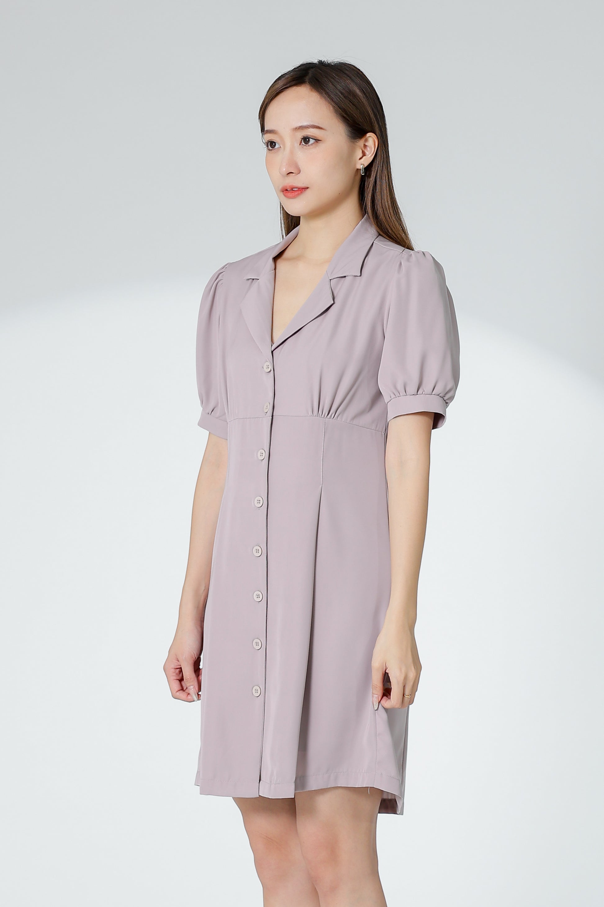 Odina Notched Lapel Dress - Oat