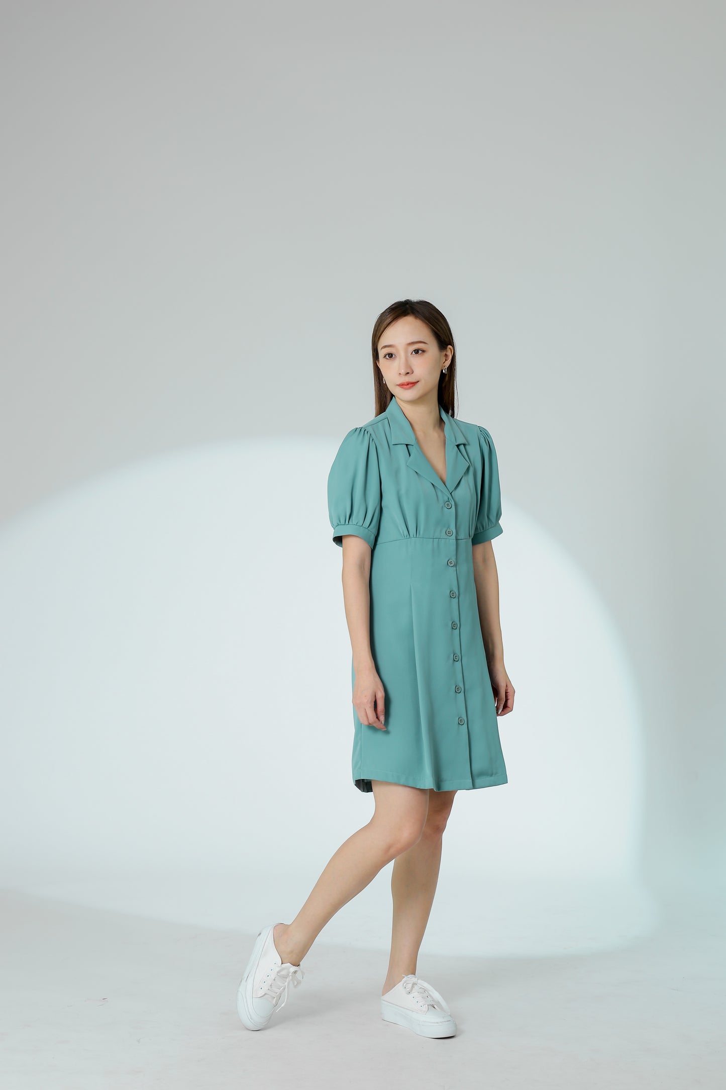 Odina Notched Lapel Dress - Sage