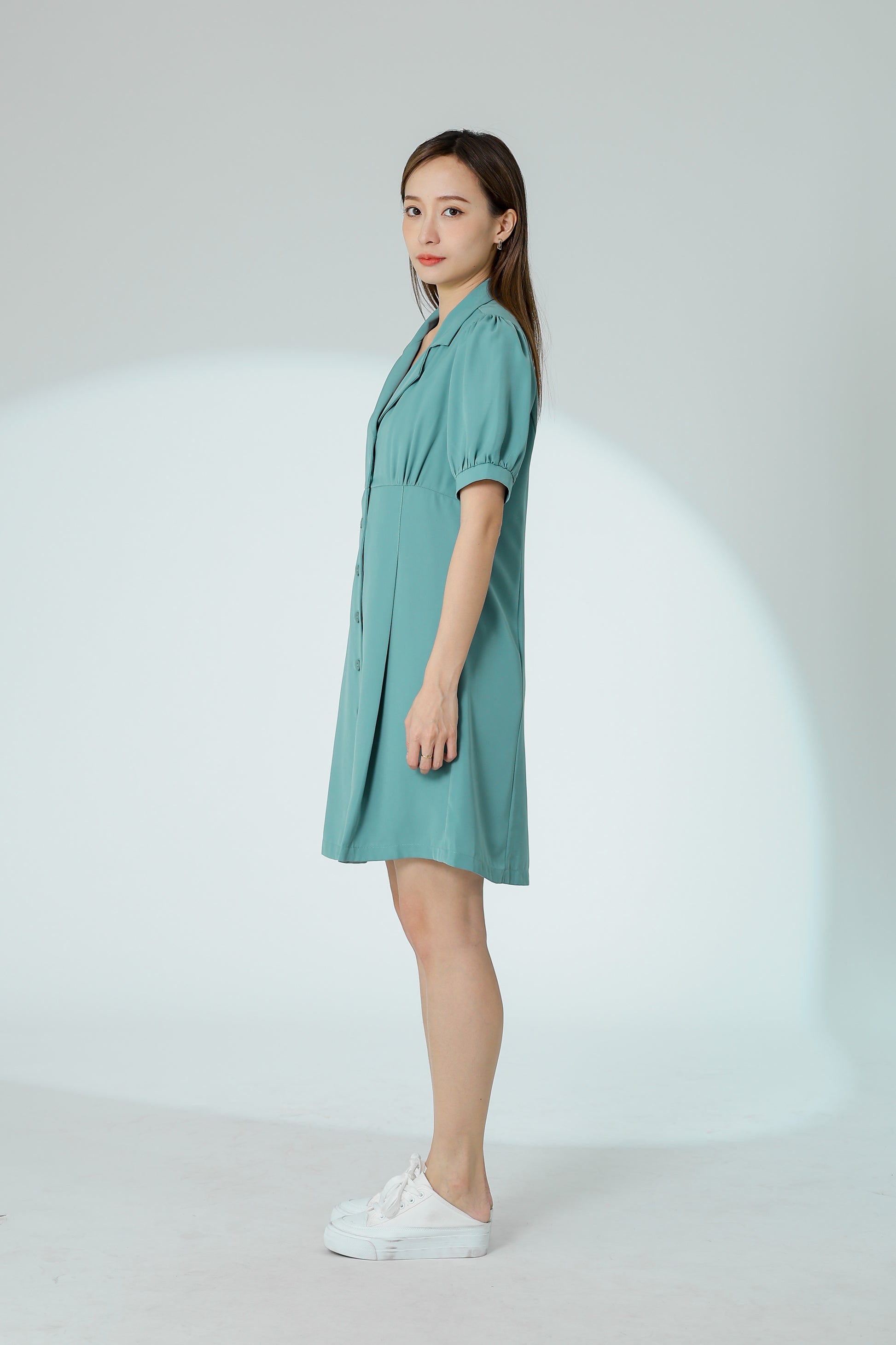 Odina Notched Lapel Dress - Sage