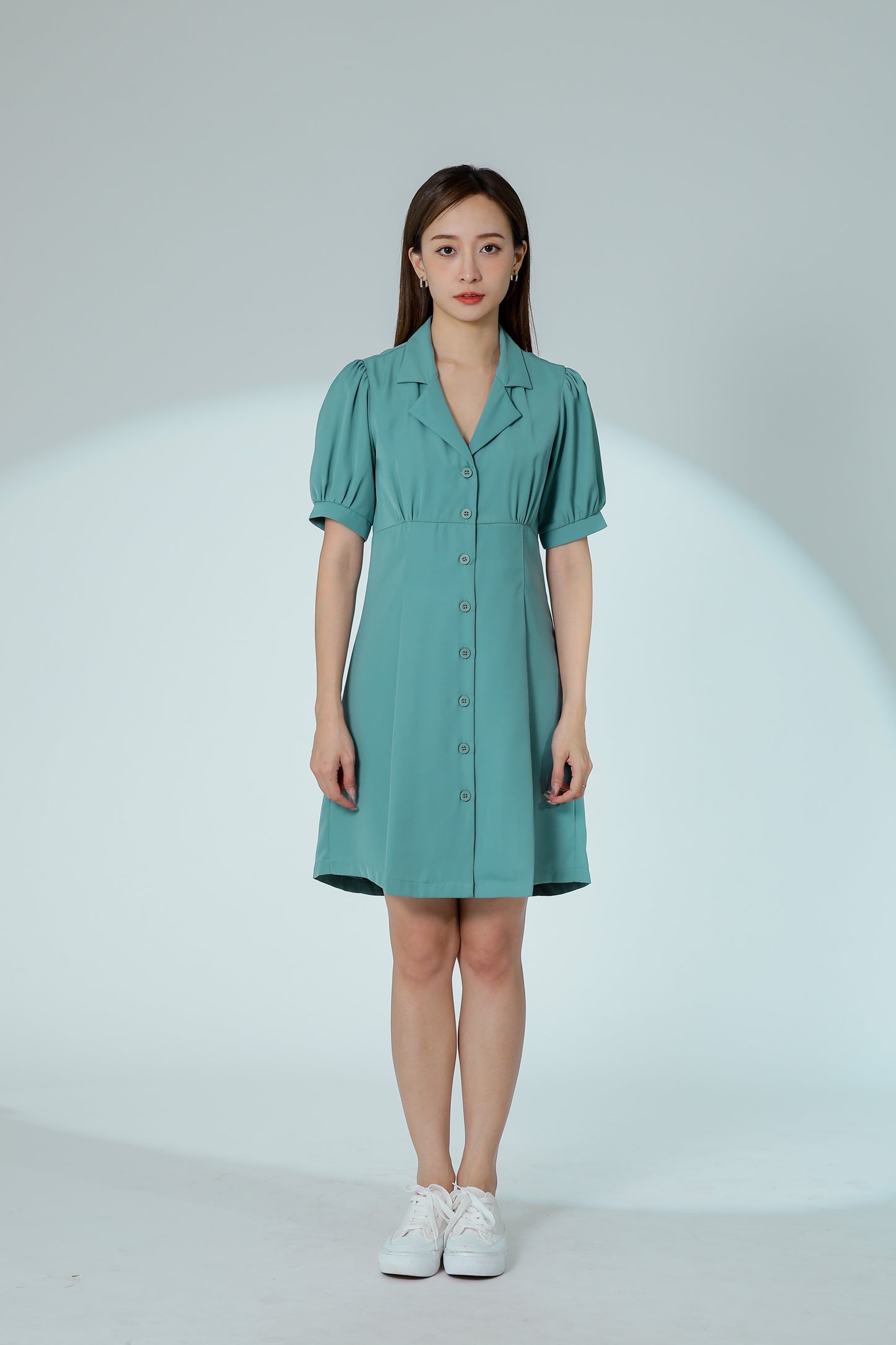 Odina Notched Lapel Dress - Sage