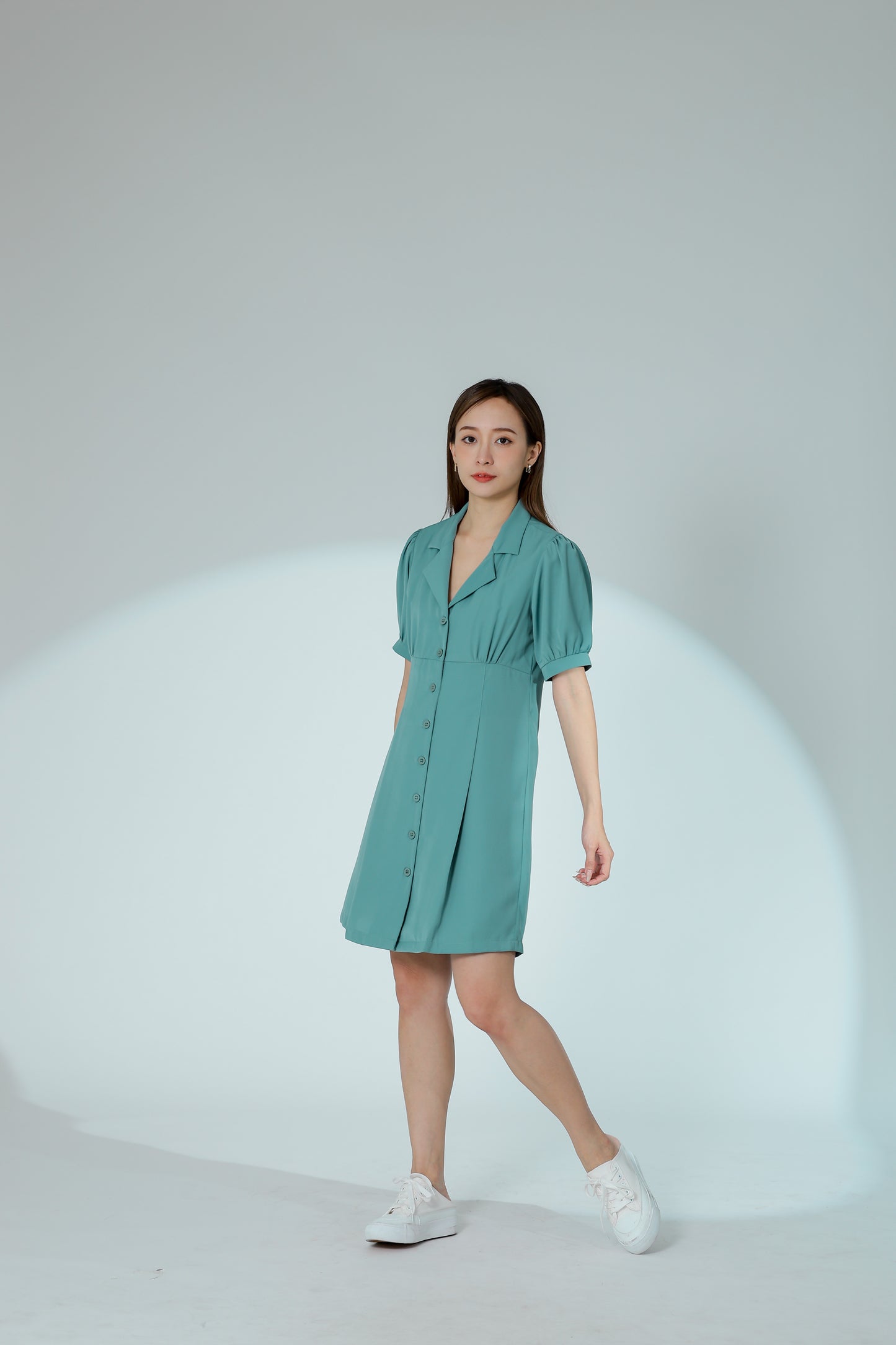 Odina Notched Lapel Dress - Sage