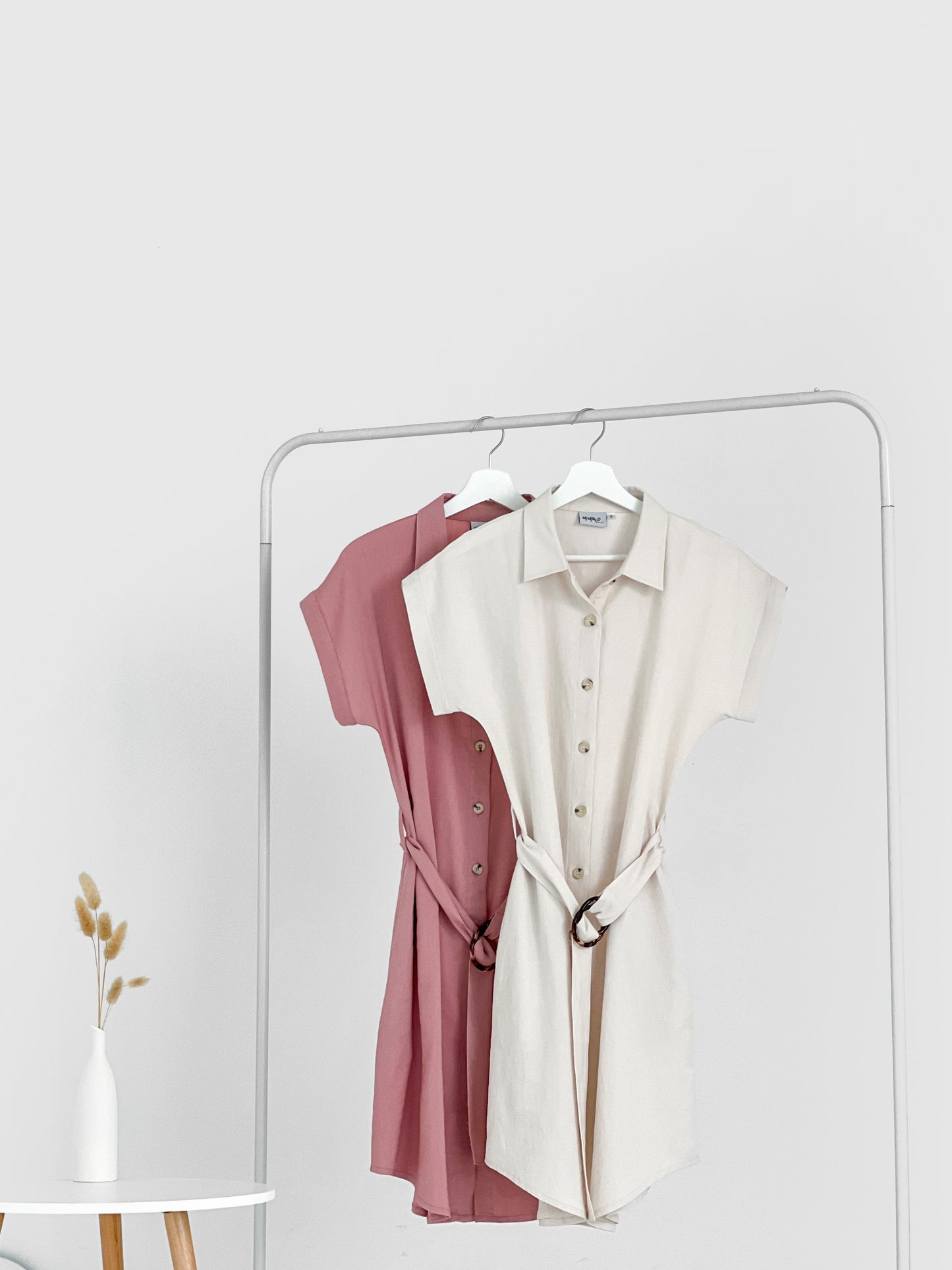 Paulinn Linen Shirt Dress - Ivory
