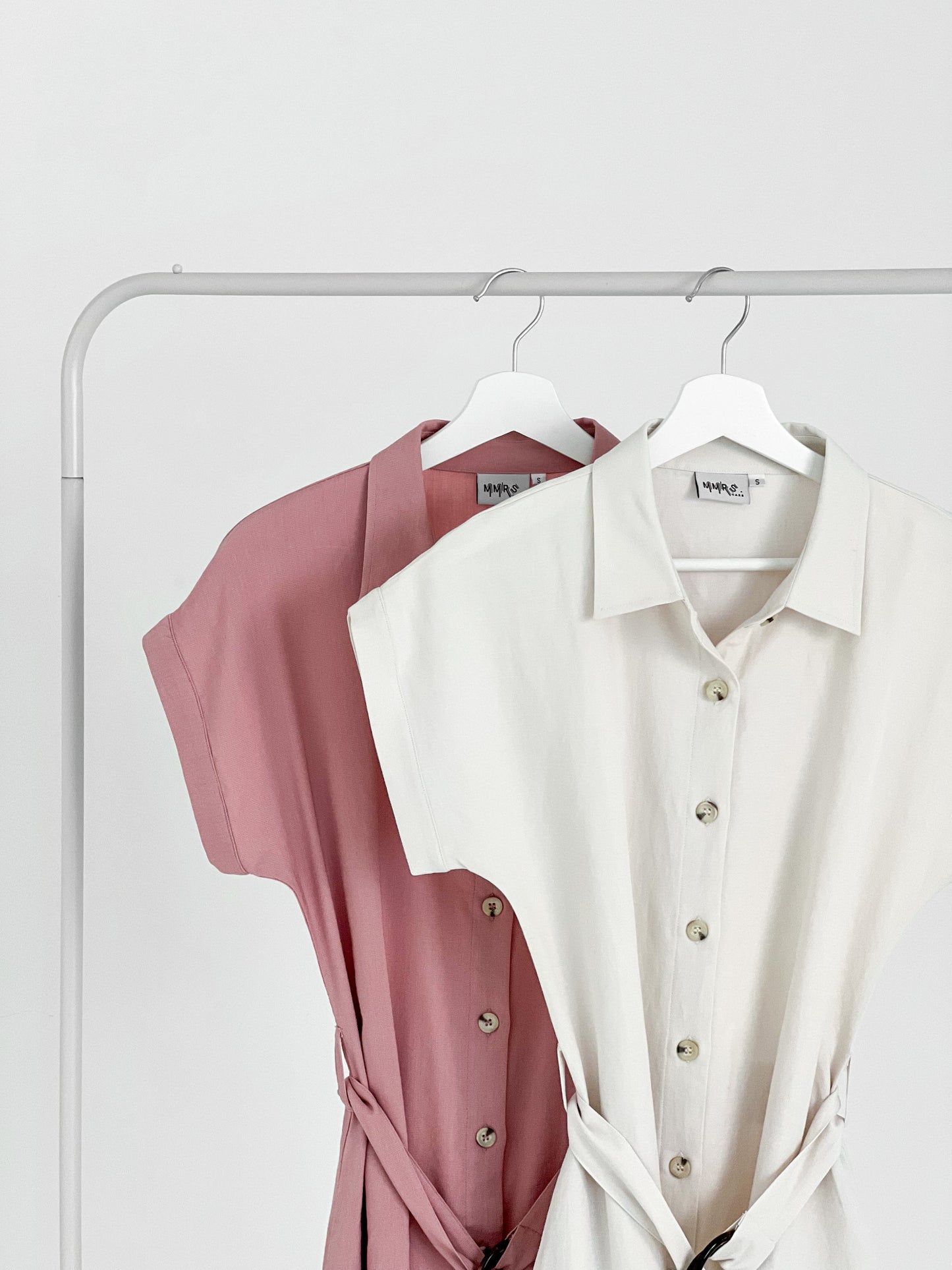 Paulinn Linen Shirt Dress - Ivory