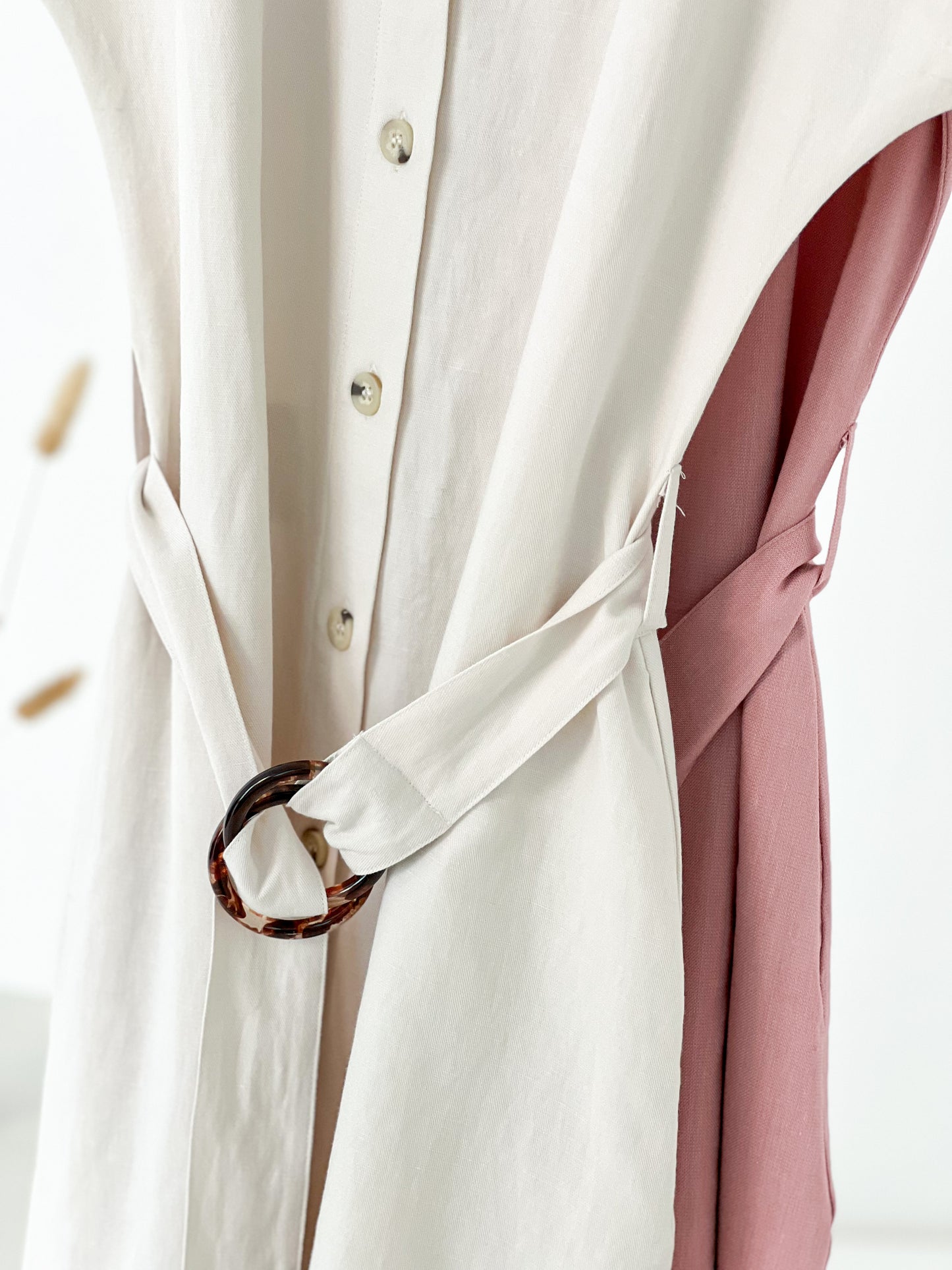 Paulinn Linen Shirt Dress - Ivory