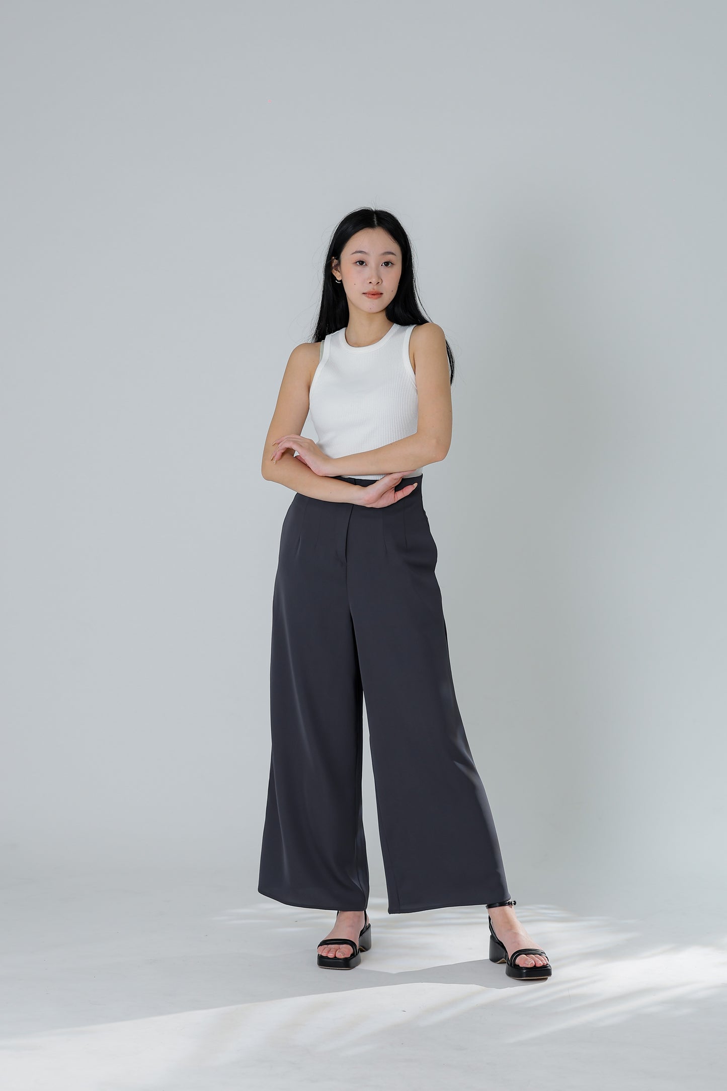 Peggy Wide Leg Pant - Charcoal