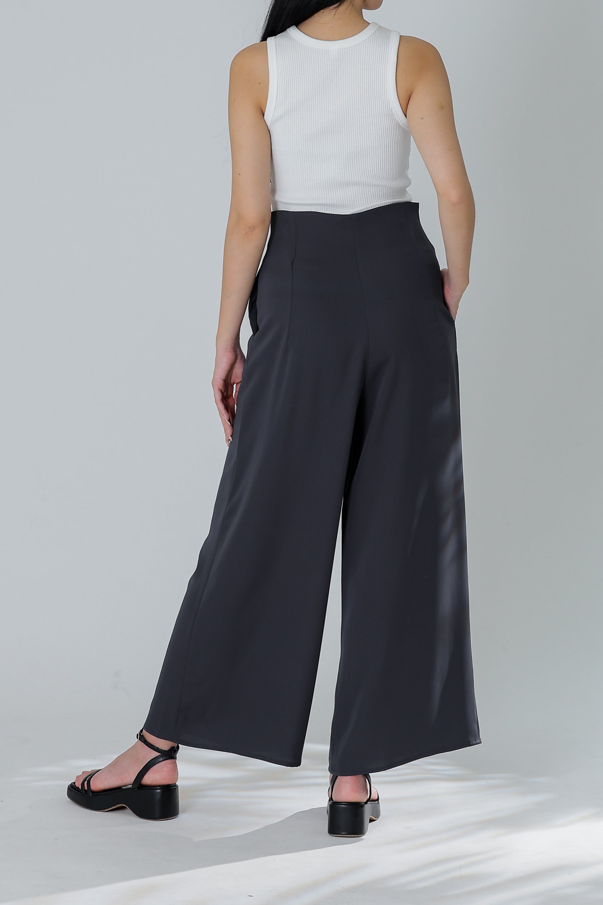 Peggy Wide Leg Pant - Charcoal