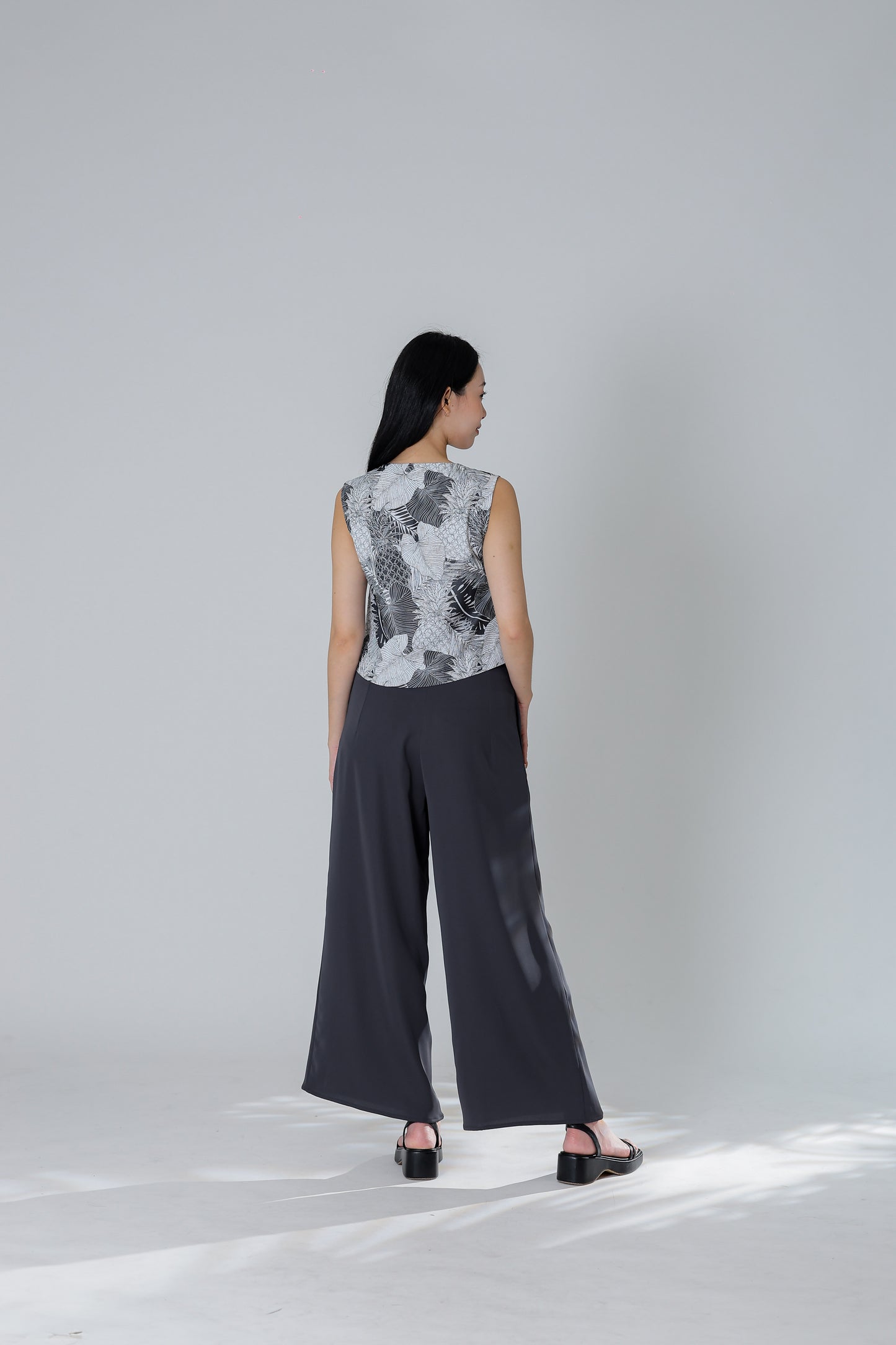 Peggy Wide Leg Pant - Charcoal