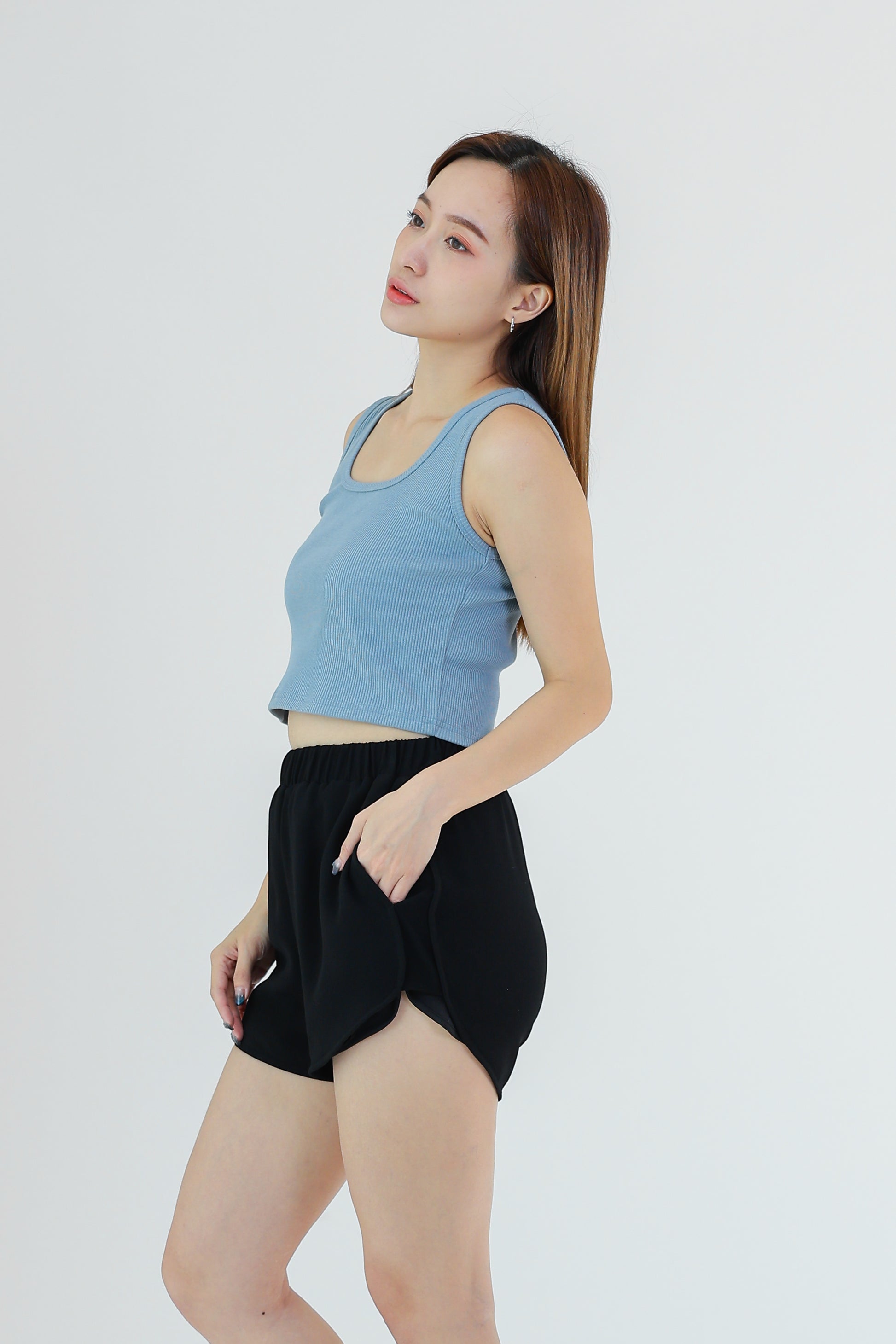 Pixie Chiffon Jogger Short - Black