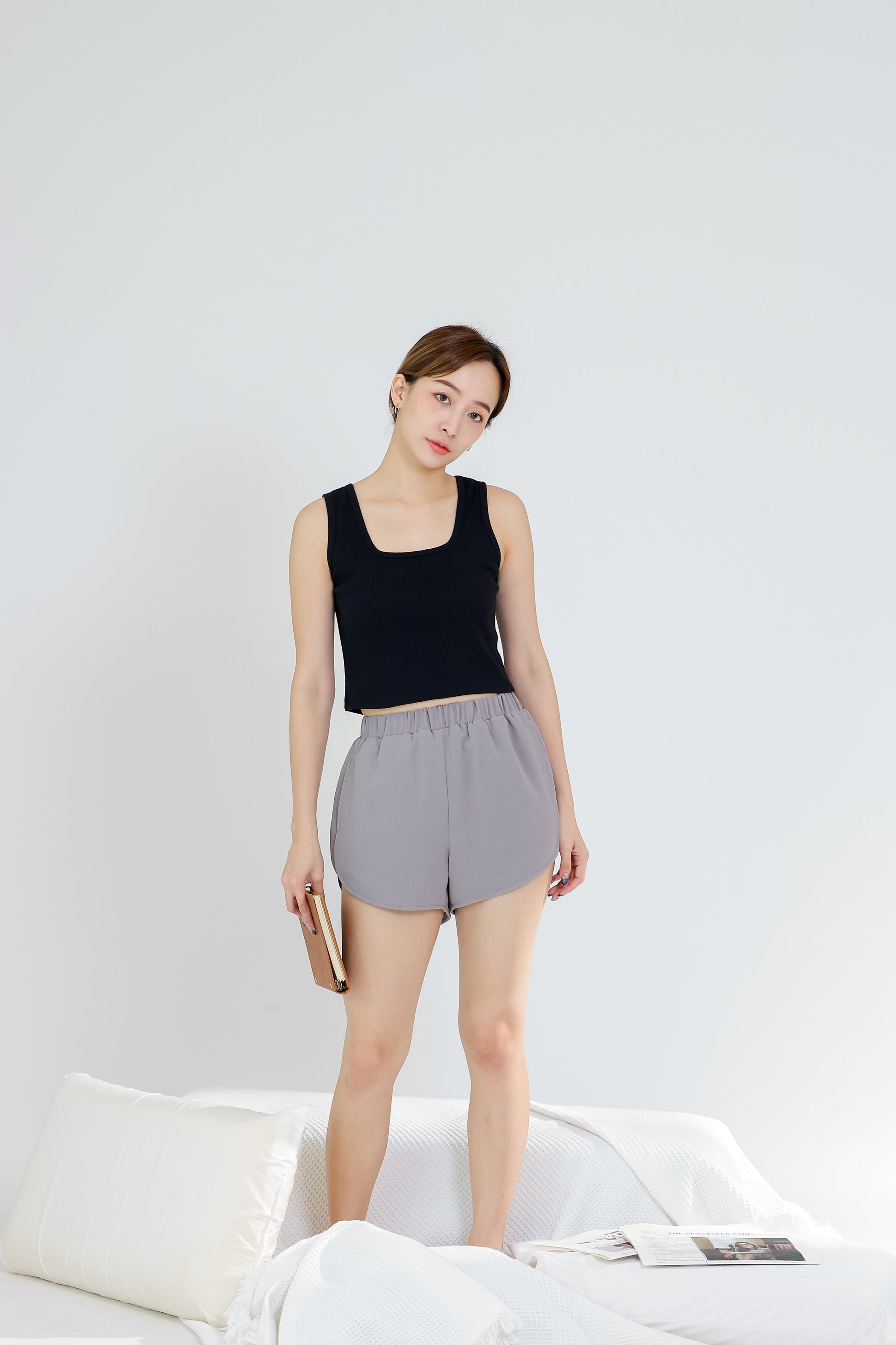 Pixie Chiffon Jogger Short - Grey
