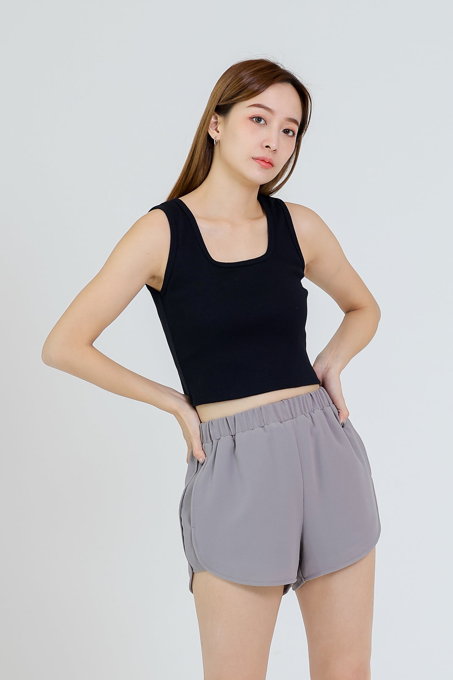 Pixie Chiffon Jogger Short - Grey